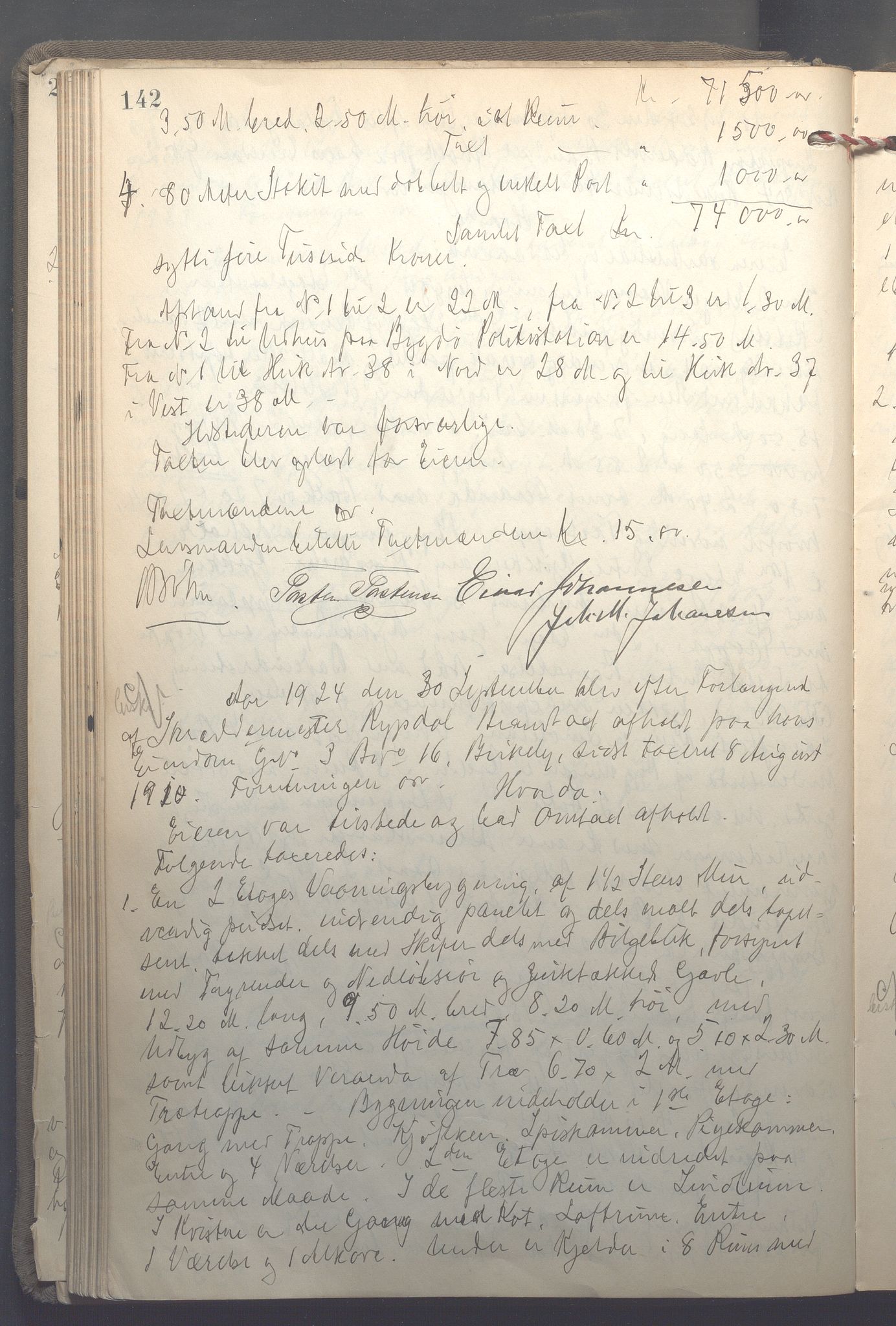 Lensmennene i Aker, OBA/A-10133/F/Fb/L0002: Branntakstprotokoll, 1922-1929, p. 142