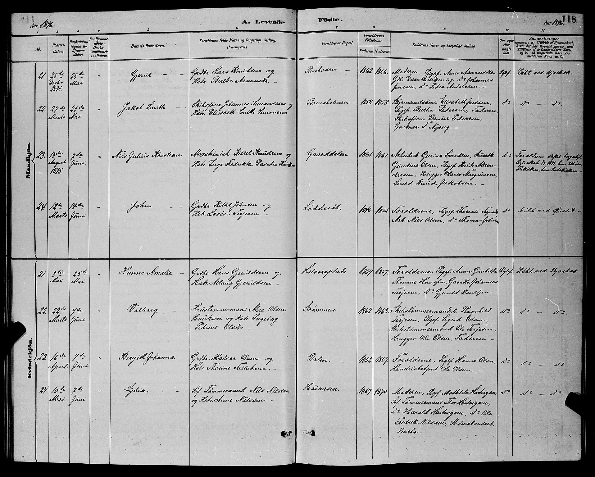 Øyestad sokneprestkontor, AV/SAK-1111-0049/F/Fb/L0009: Parish register (copy) no. B 9, 1886-1896, p. 118