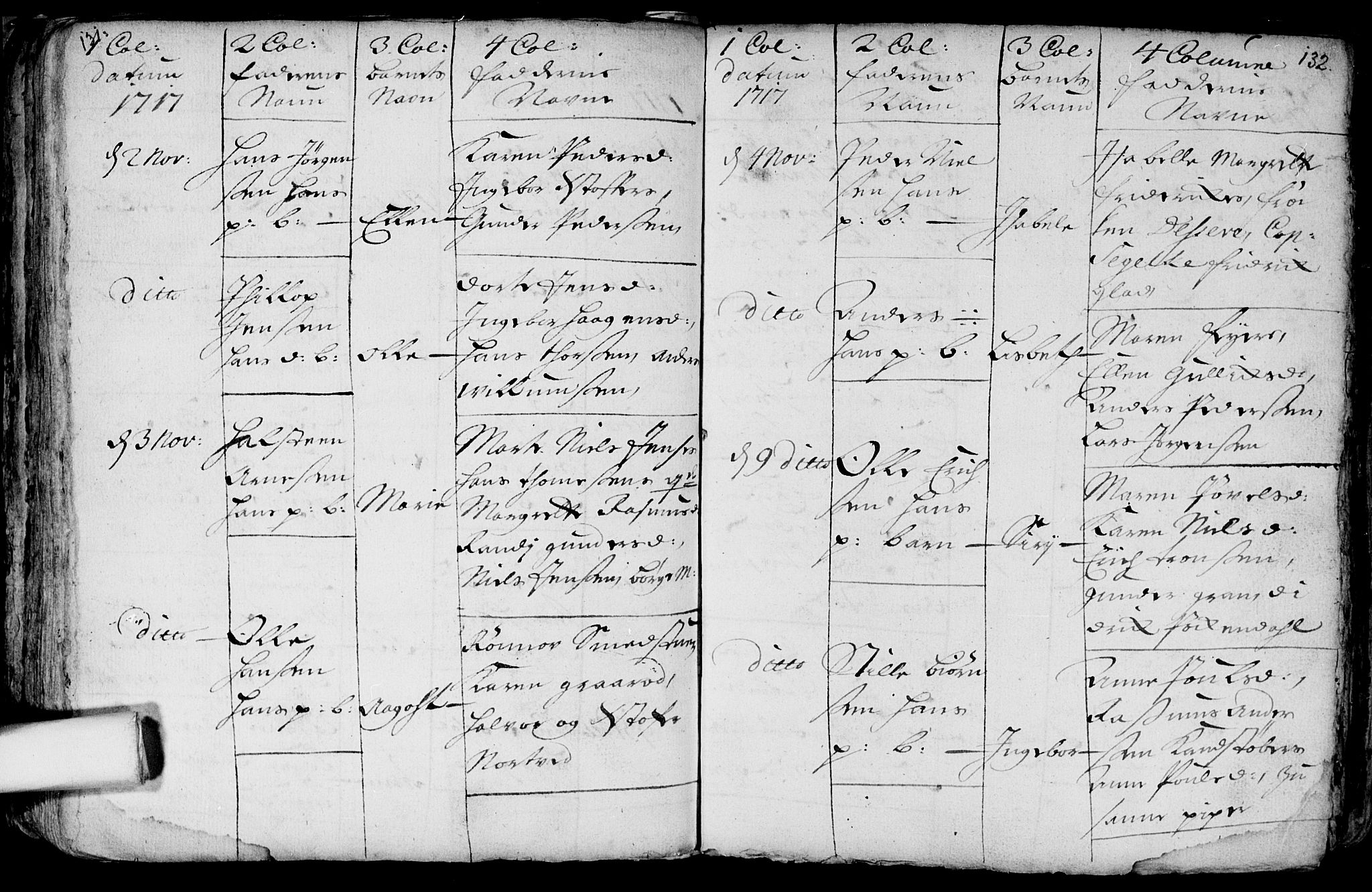 Aker prestekontor kirkebøker, AV/SAO-A-10861/F/L0002: Parish register (official) no. 2, 1714-1720, p. 131-132