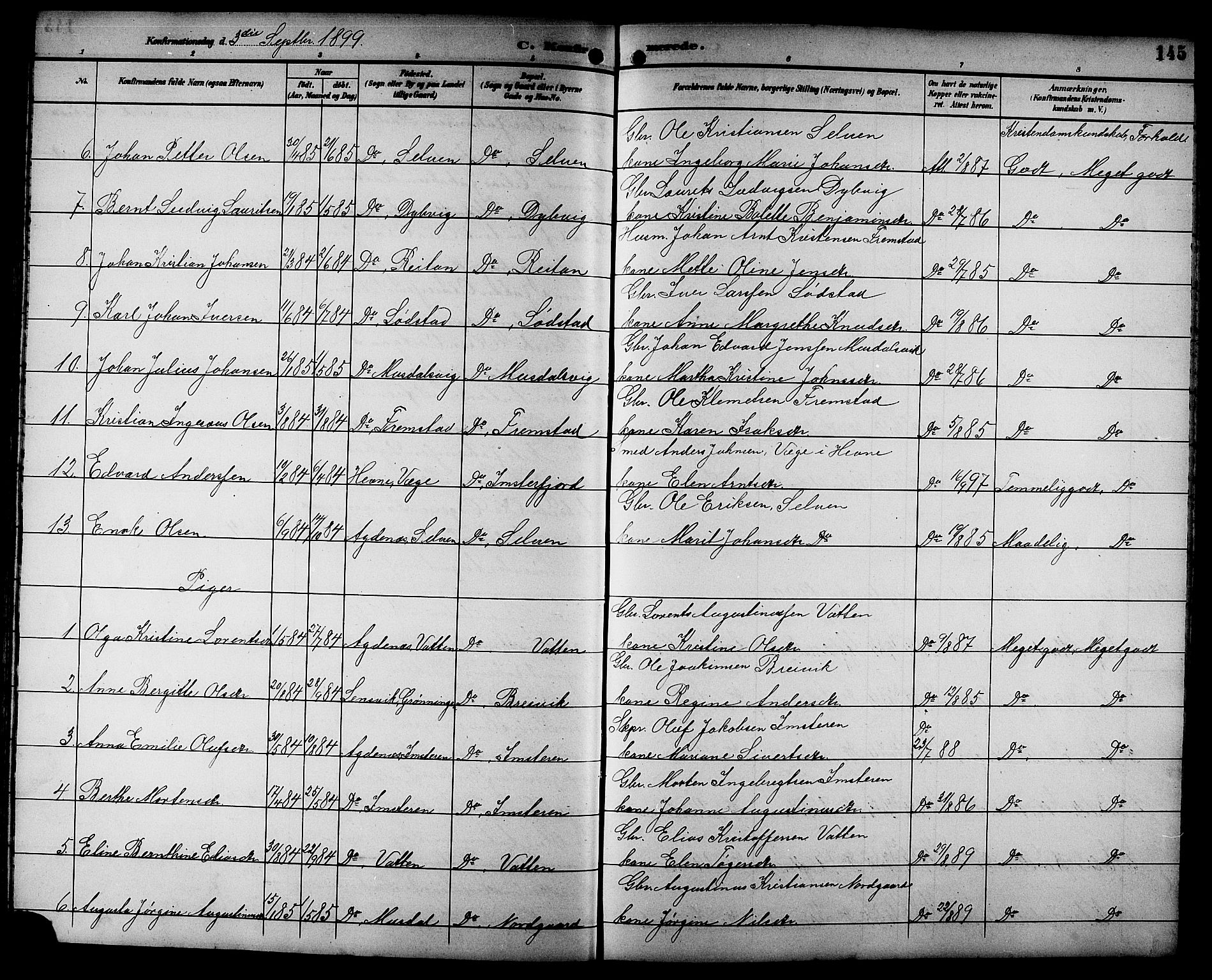 Ministerialprotokoller, klokkerbøker og fødselsregistre - Sør-Trøndelag, SAT/A-1456/662/L0757: Parish register (copy) no. 662C02, 1892-1918, p. 145