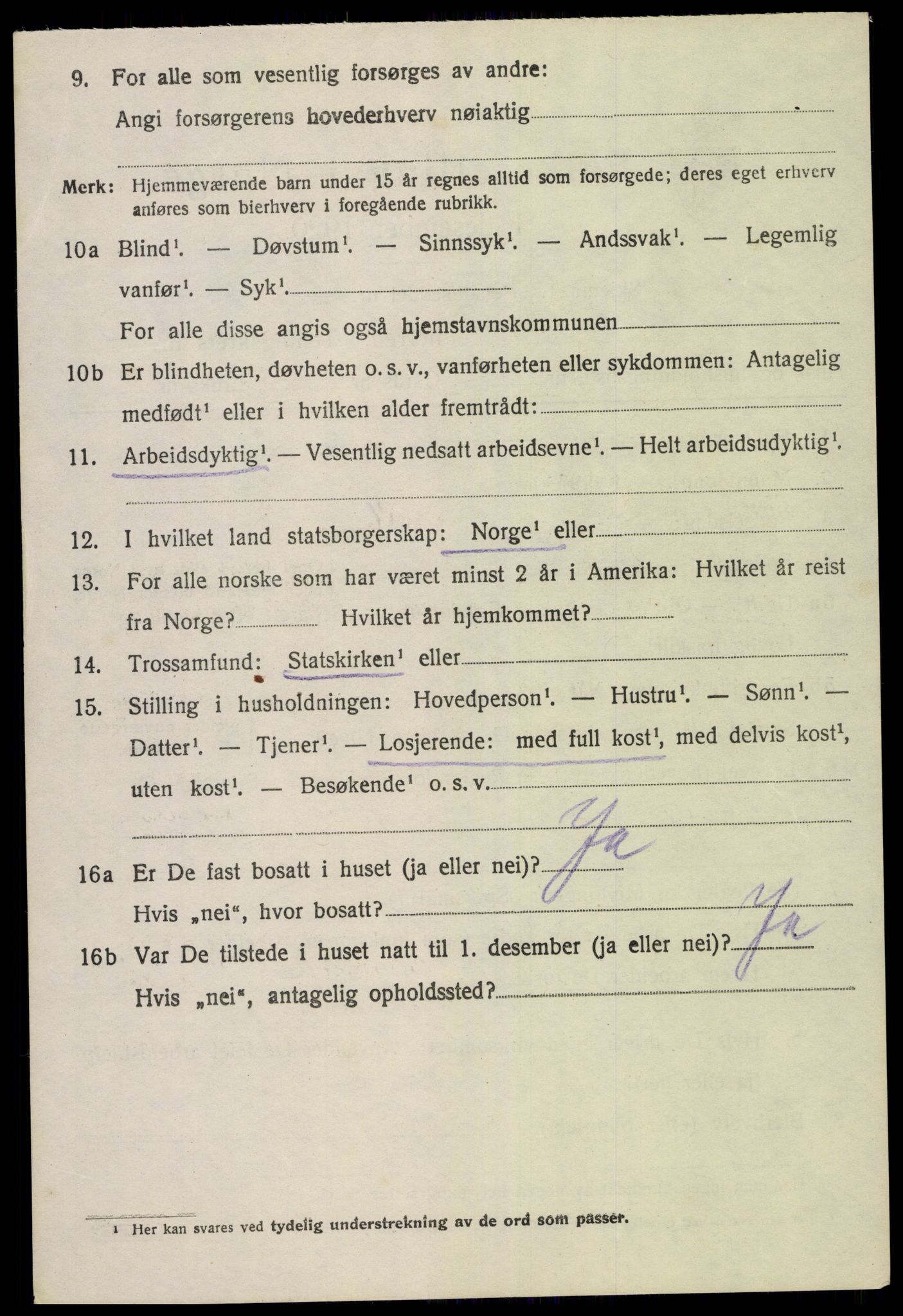 SAK, 1920 census for Stokken, 1920, p. 2453