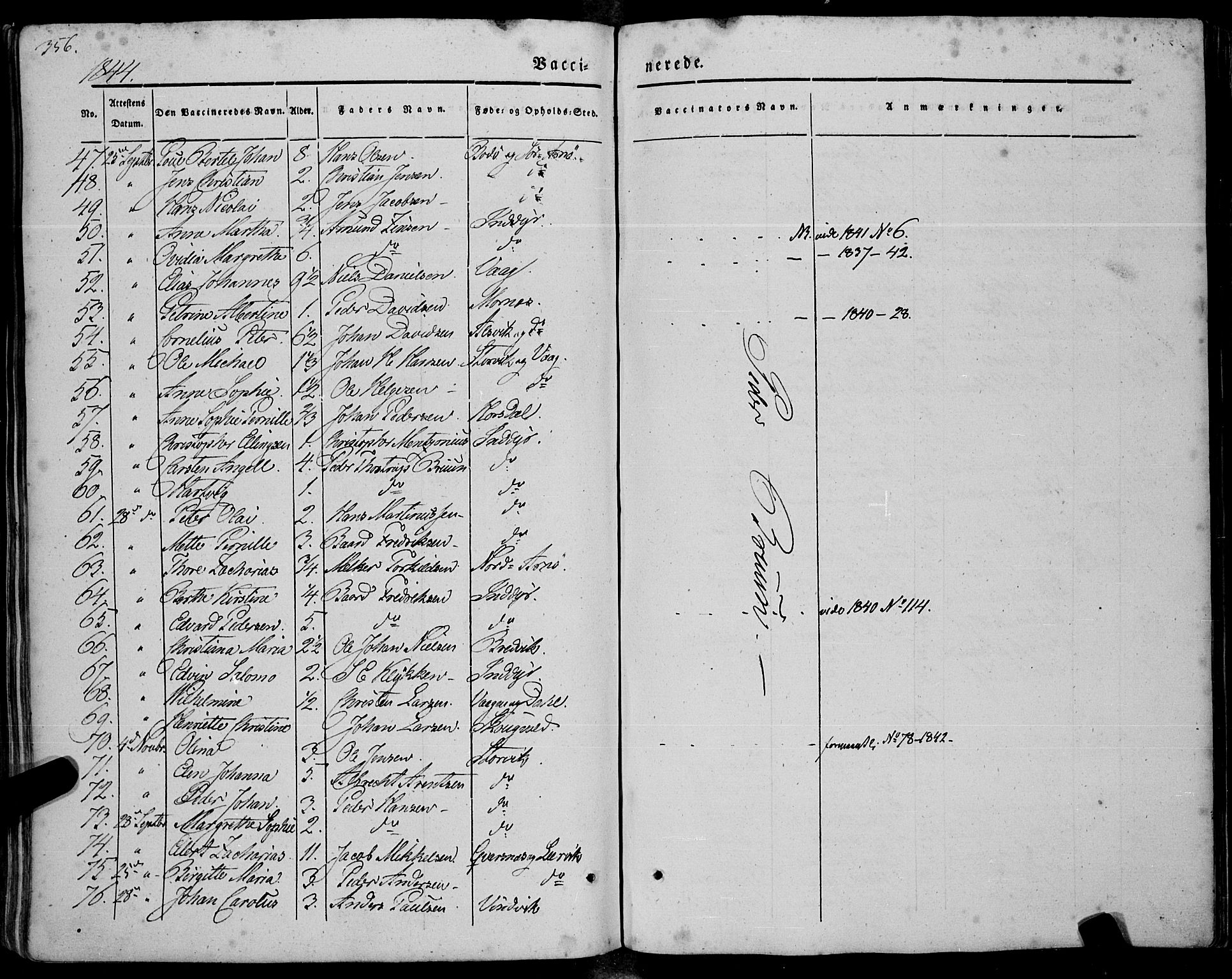 Ministerialprotokoller, klokkerbøker og fødselsregistre - Nordland, AV/SAT-A-1459/805/L0097: Parish register (official) no. 805A04, 1837-1861, p. 356