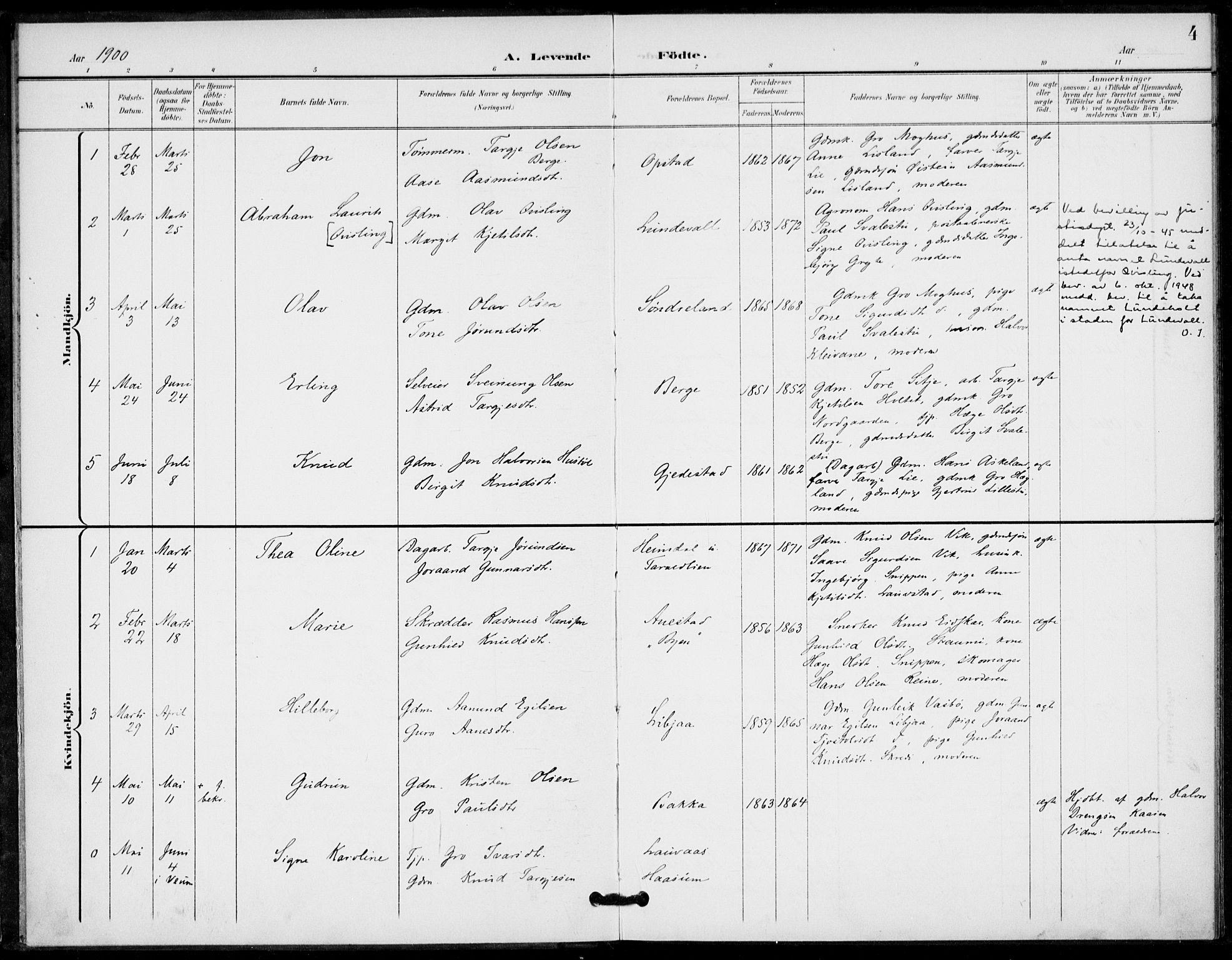 Fyresdal kirkebøker, SAKO/A-263/F/Fa/L0008: Parish register (official) no. I 8, 1899-1914, p. 4