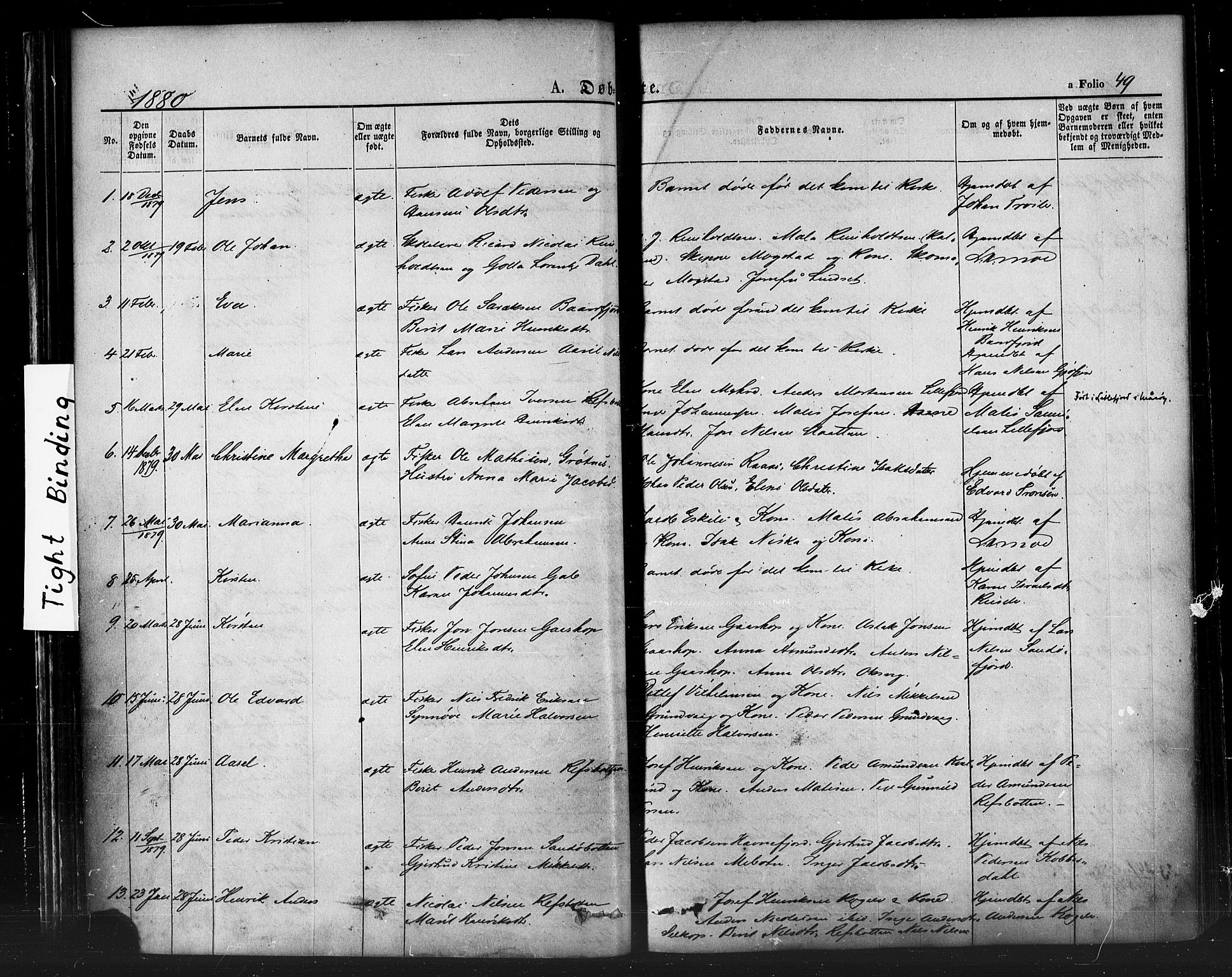 Hammerfest sokneprestkontor, SATØ/S-1347/H/Ha/L0007.kirke: Parish register (official) no. 7, 1869-1884, p. 49