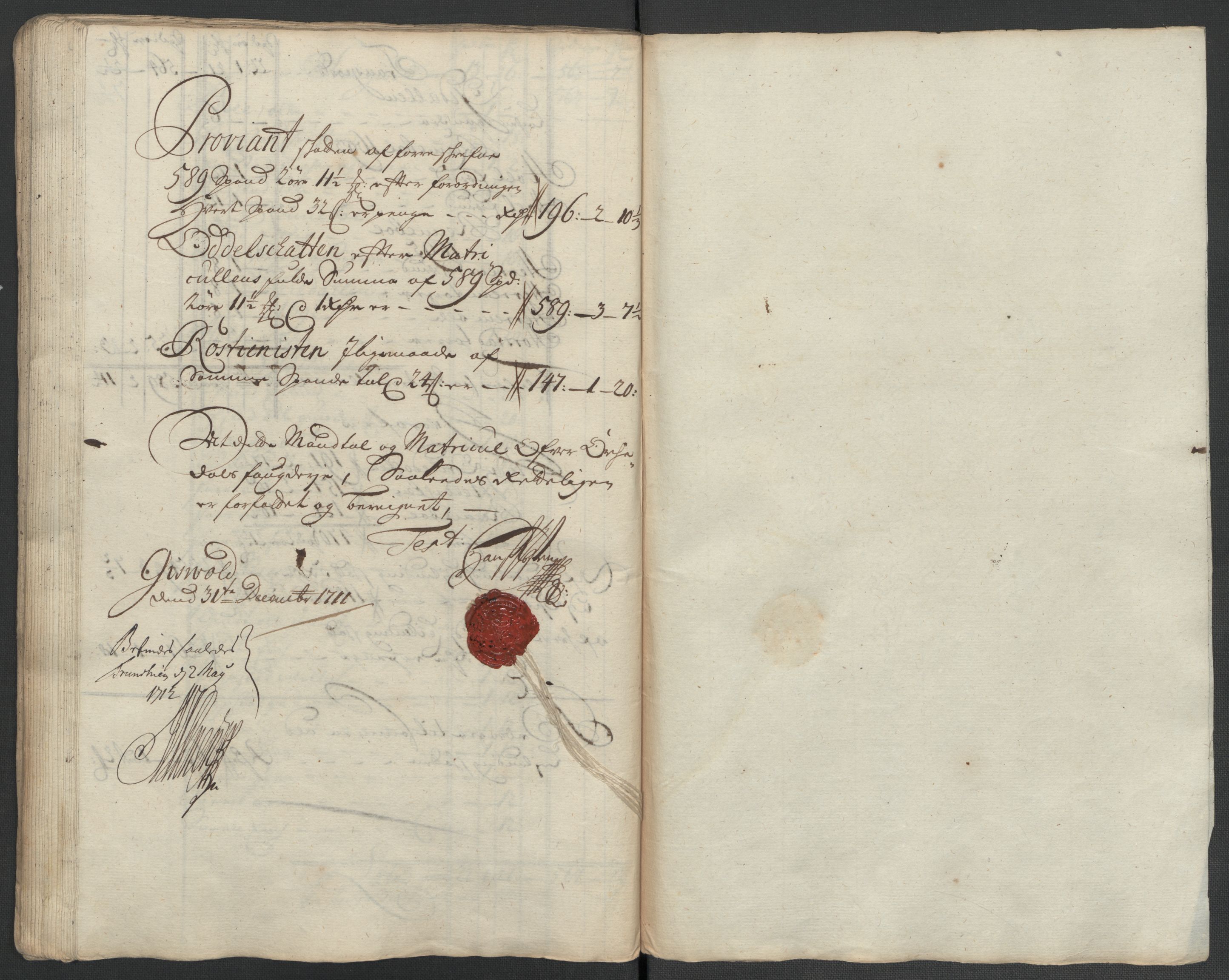 Rentekammeret inntil 1814, Reviderte regnskaper, Fogderegnskap, RA/EA-4092/R60/L3961: Fogderegnskap Orkdal og Gauldal, 1711, p. 92