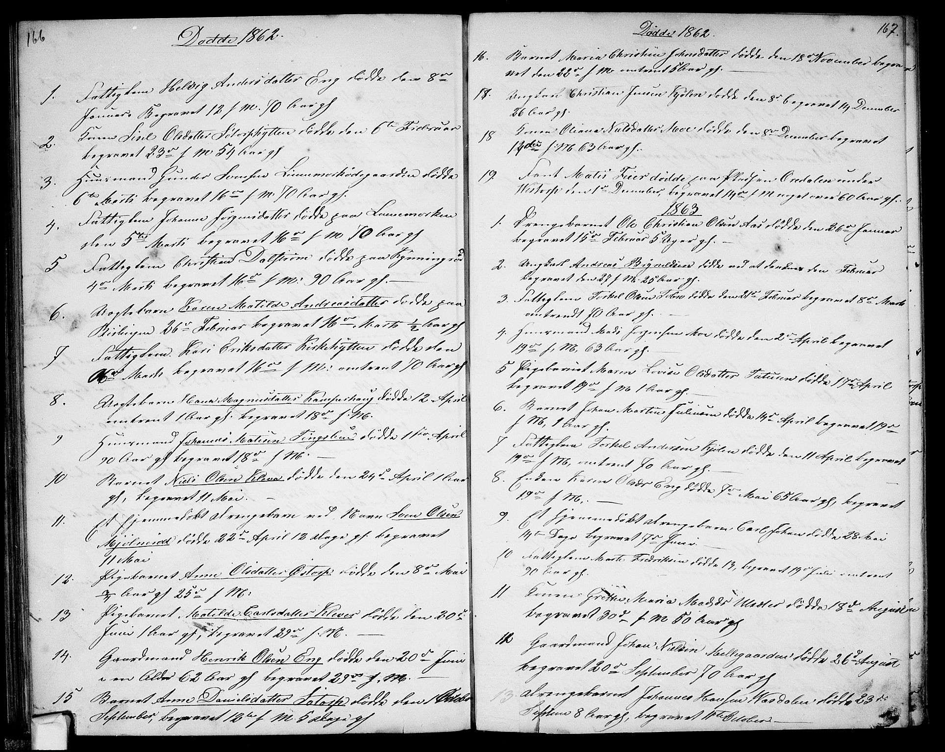 Berg prestekontor Kirkebøker, SAO/A-10902/G/Gc/L0002: Parish register (copy) no. III 2, 1856-1887, p. 166-167