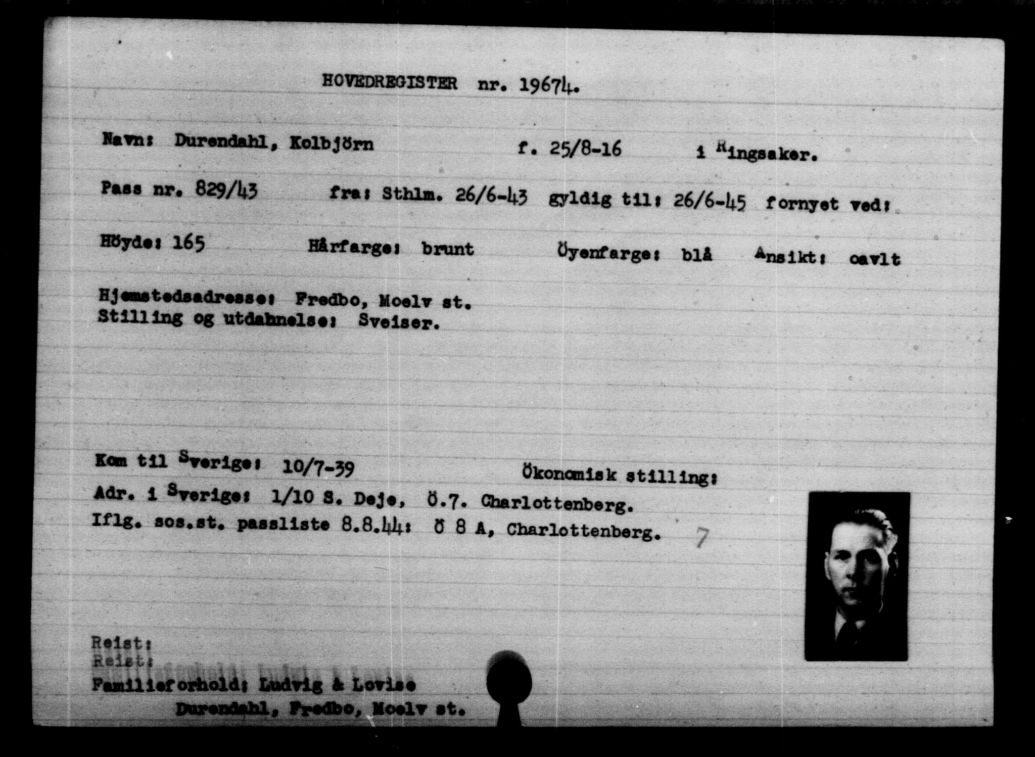 Utenriksstasjonene, Legasjonen i Stockholm, Flyktningkontoret, AV/RA-S-6753/V/Va/L0009: Kjesäterkartoteket, flyktninger med registreringsnr. 18502-22048, 1940-1945, p. 1329
