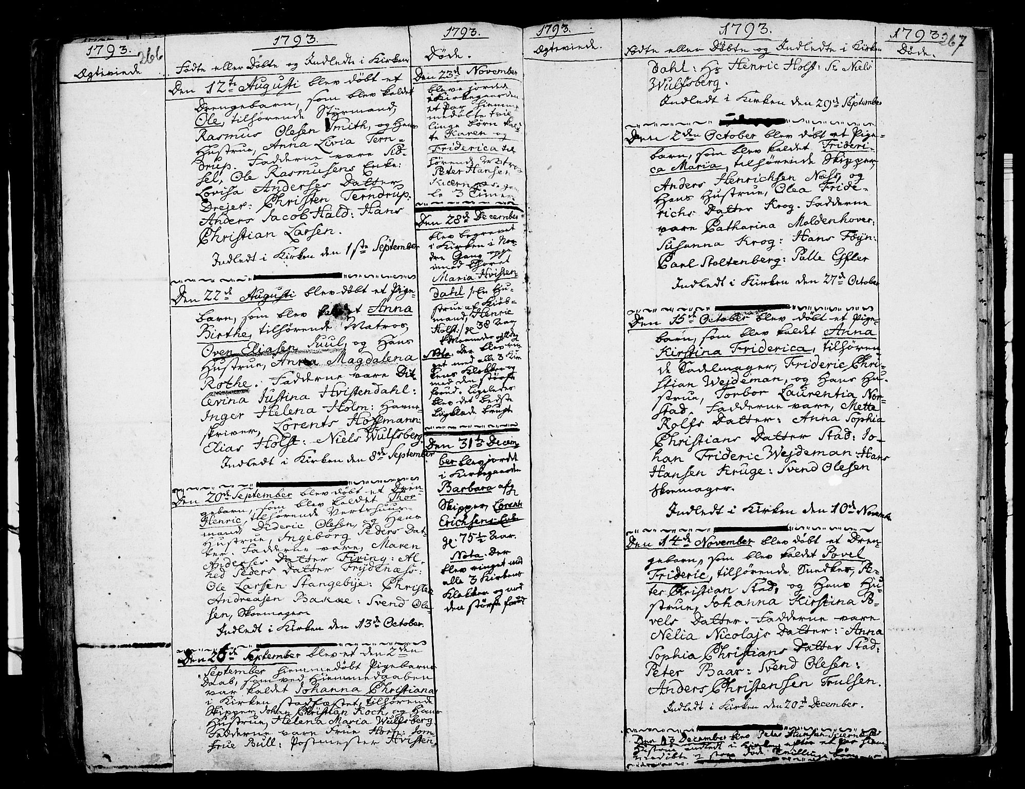 Tønsberg kirkebøker, AV/SAKO-A-330/F/Fb/L0001: Parish register (official) no. II 1, 1690-1796, p. 266-267