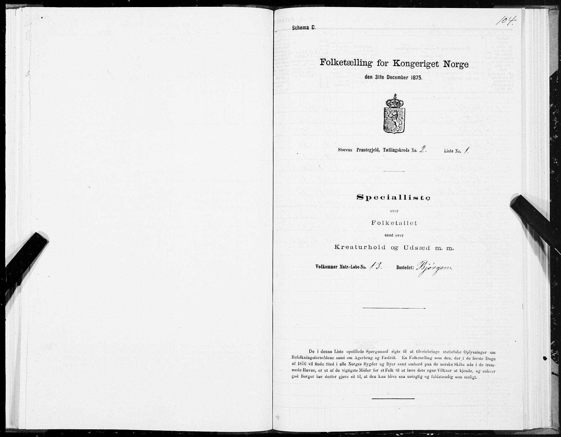 SAT, 1875 census for 1648P Støren, 1875, p. 1104