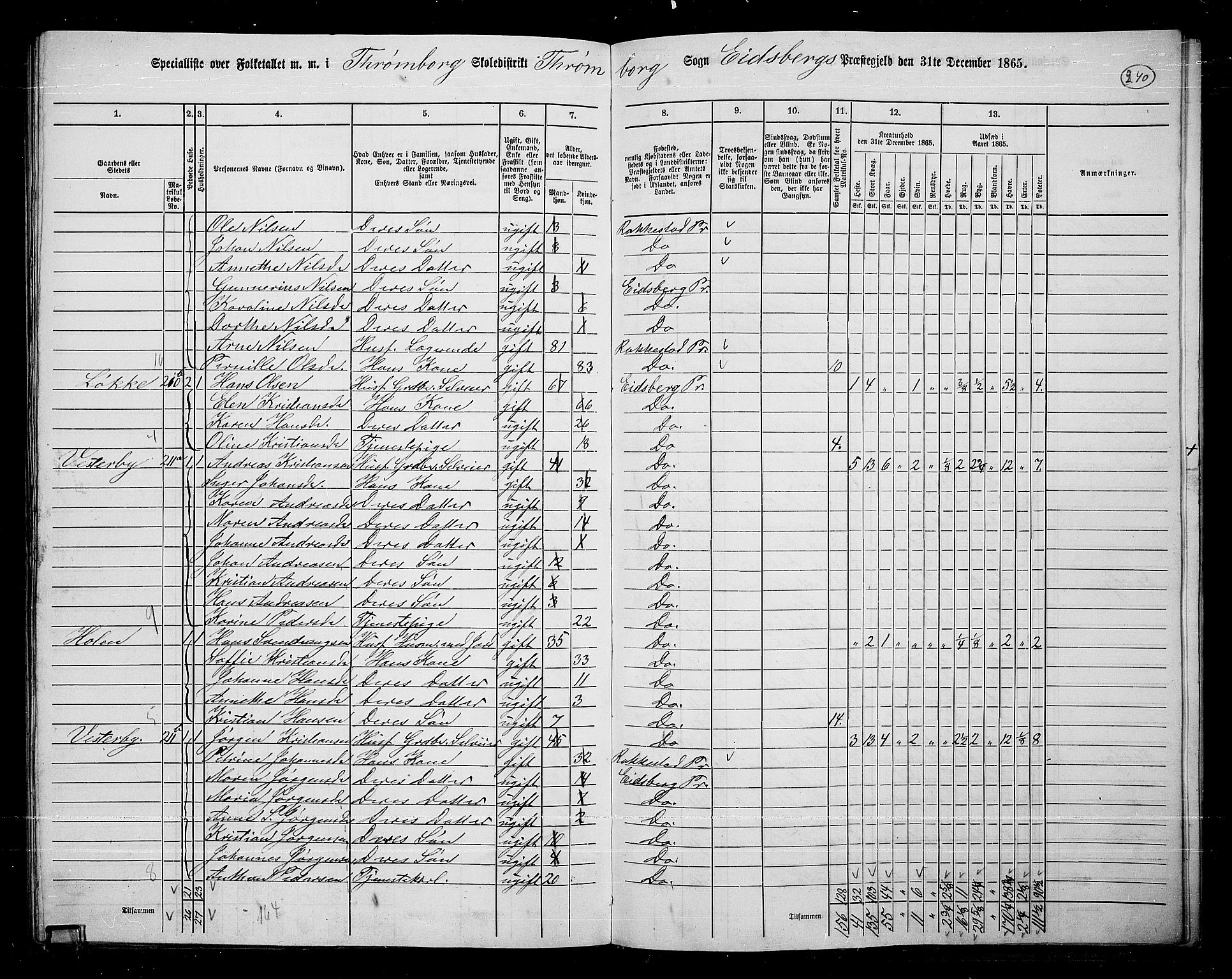 RA, 1865 census for Eidsberg, 1865, p. 217