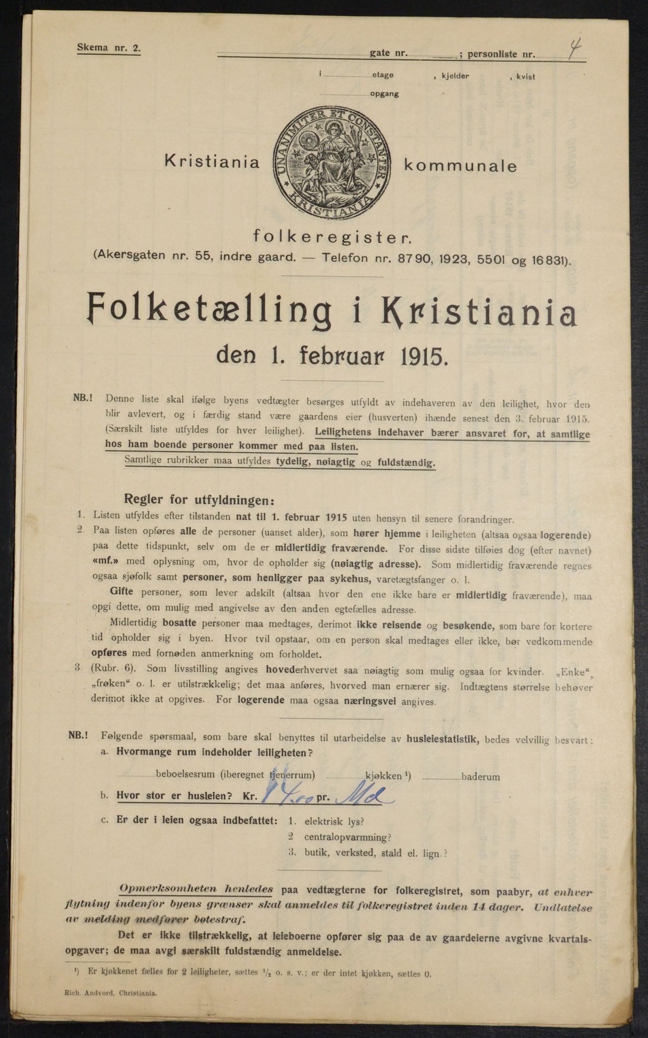 OBA, Municipal Census 1915 for Kristiania, 1915, p. 21556