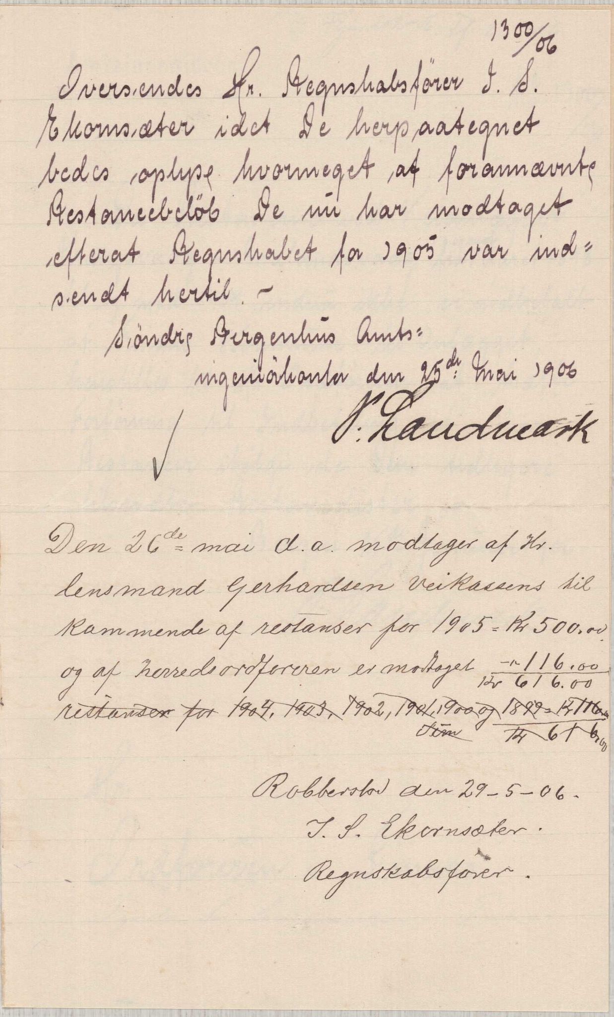 Finnaas kommune. Formannskapet, IKAH/1218a-021/E/Ea/L0002/0003: Rekneskap for veganlegg / Rekneskap for veganlegget Urangsvåg - Mælandsvåg, 1904-1905, p. 47