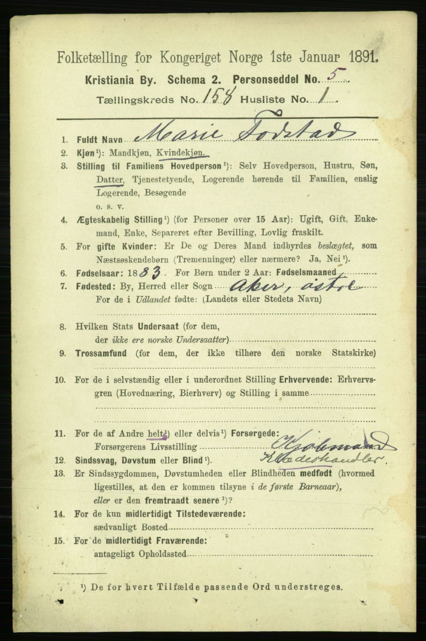 RA, 1891 census for 0301 Kristiania, 1891, p. 89656