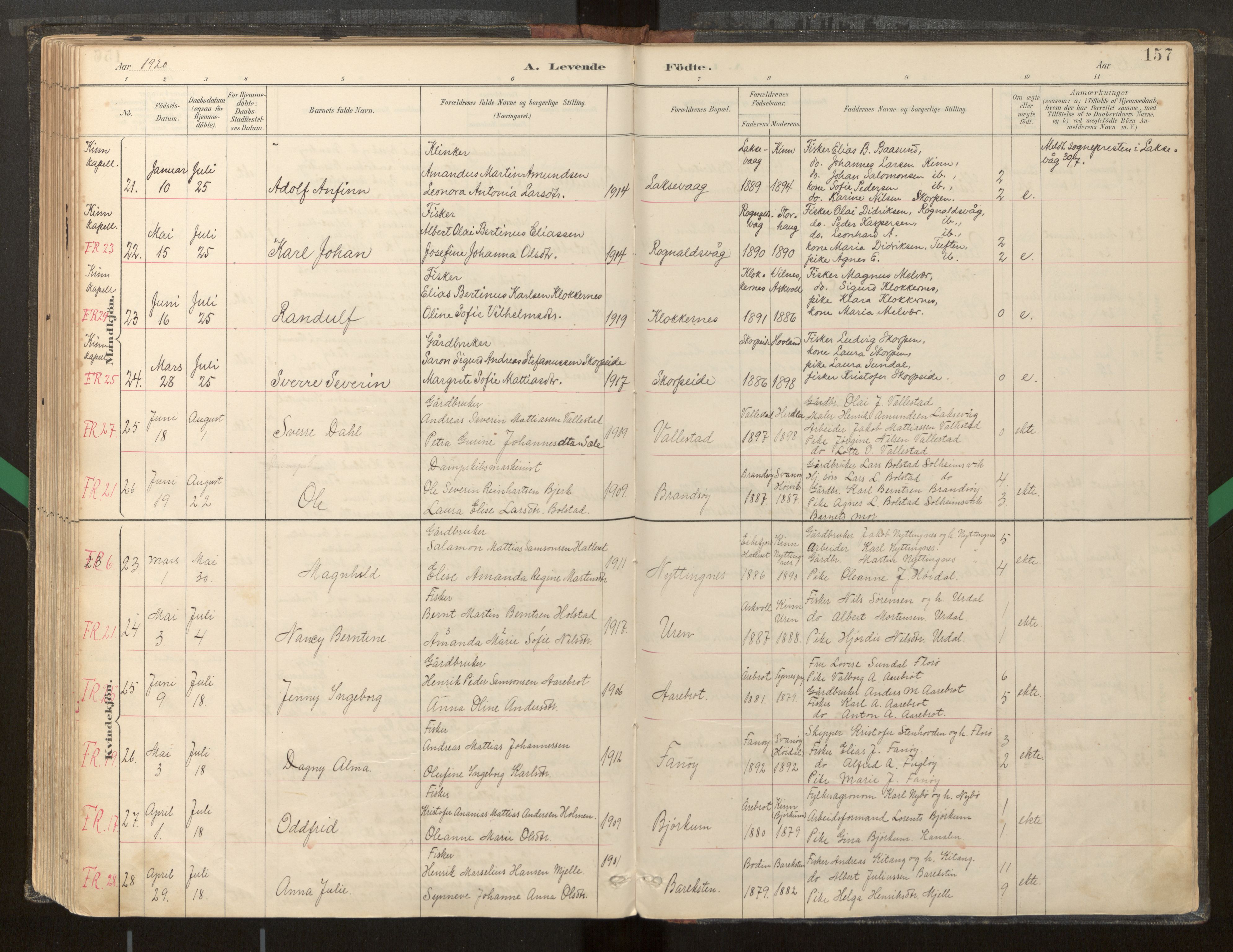 Kinn sokneprestembete, AV/SAB-A-80801/H/Haa/Haab/L0001: Parish register (official) no. B 1, 1886-1921, p. 157