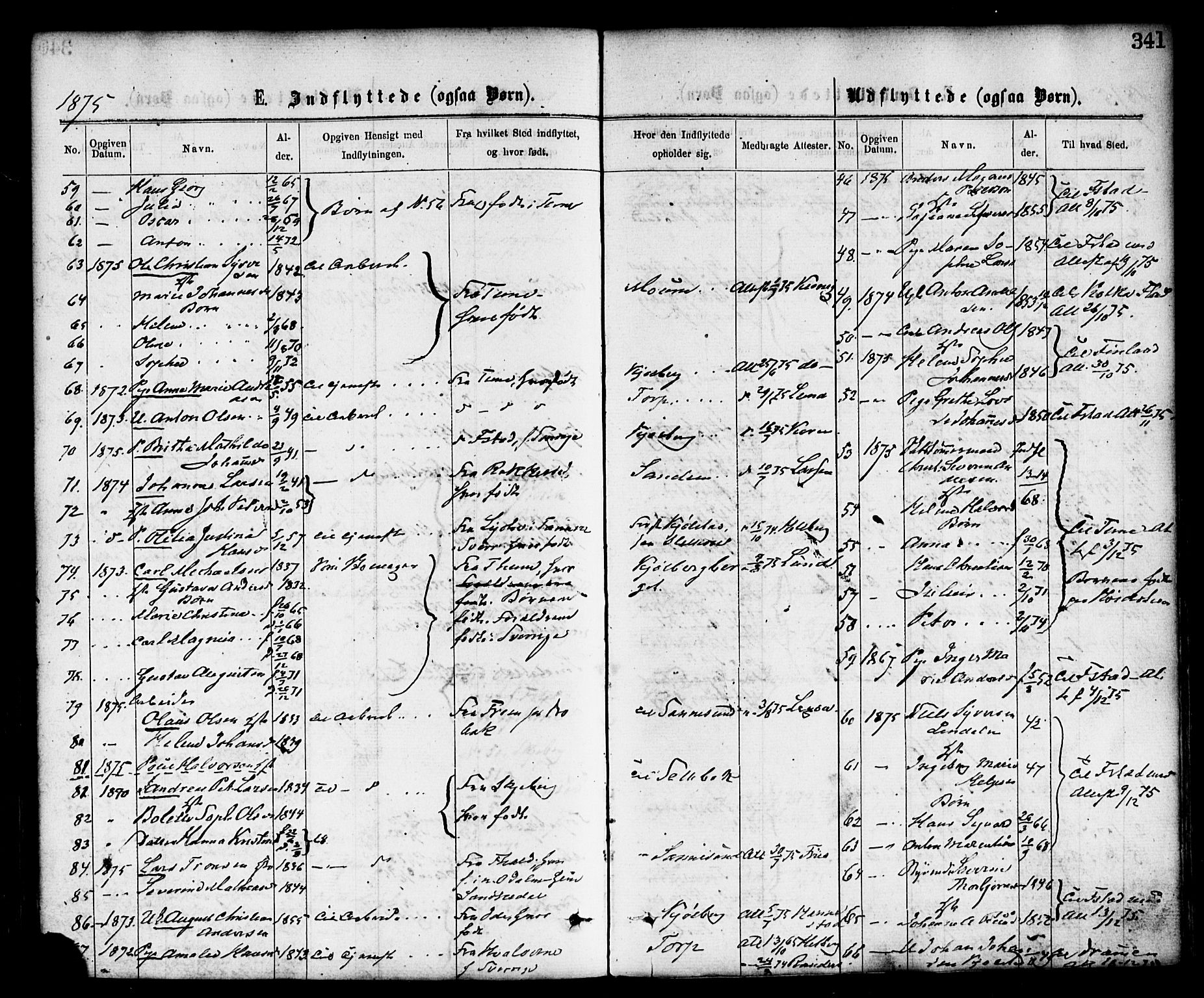 Borge prestekontor Kirkebøker, SAO/A-10903/F/Fa/L0007: Parish register (official) no. I 7, 1875-1886, p. 341