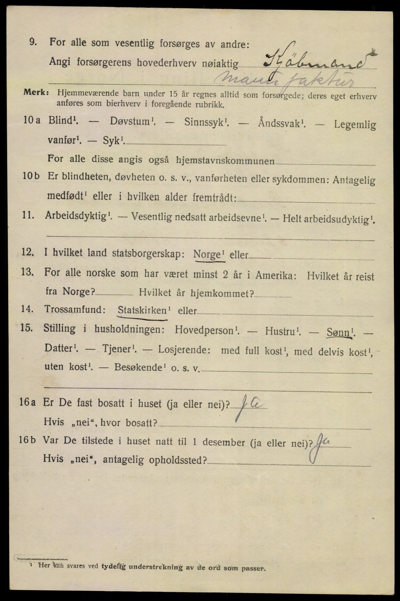SAKO, 1920 census for Kragerø, 1920, p. 5332