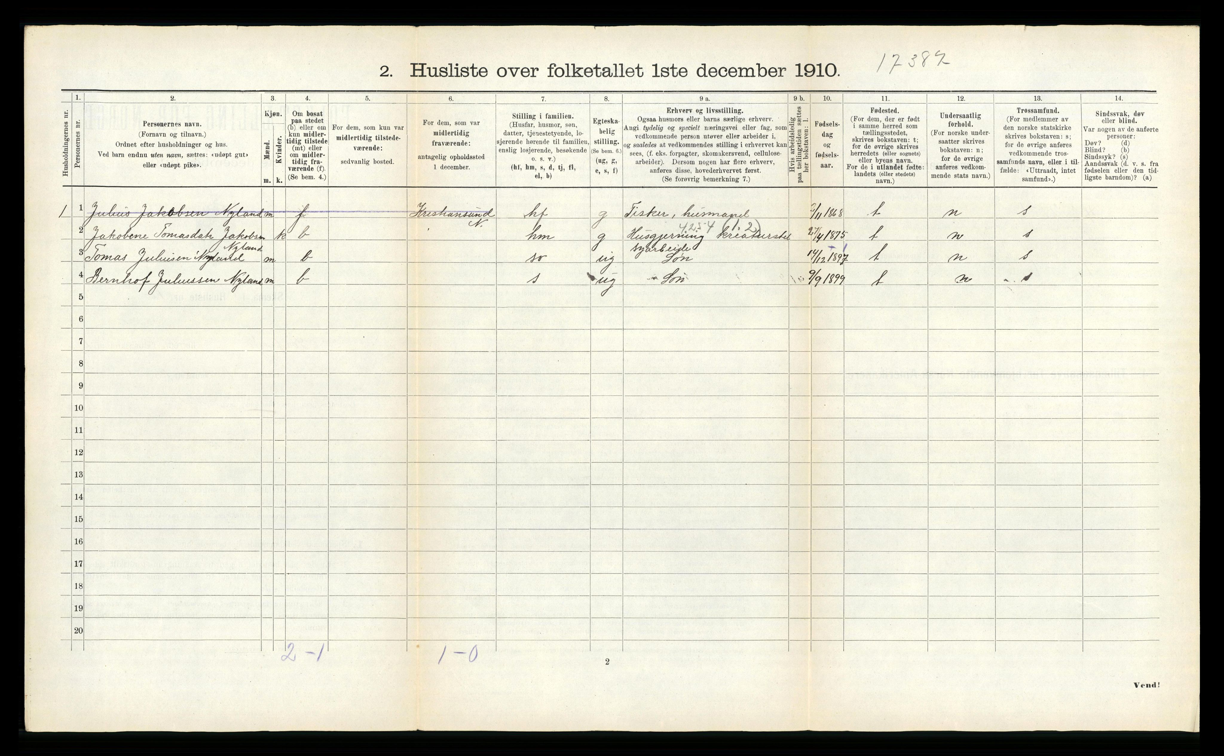 RA, 1910 census for Sør-Frøya, 1910, p. 51