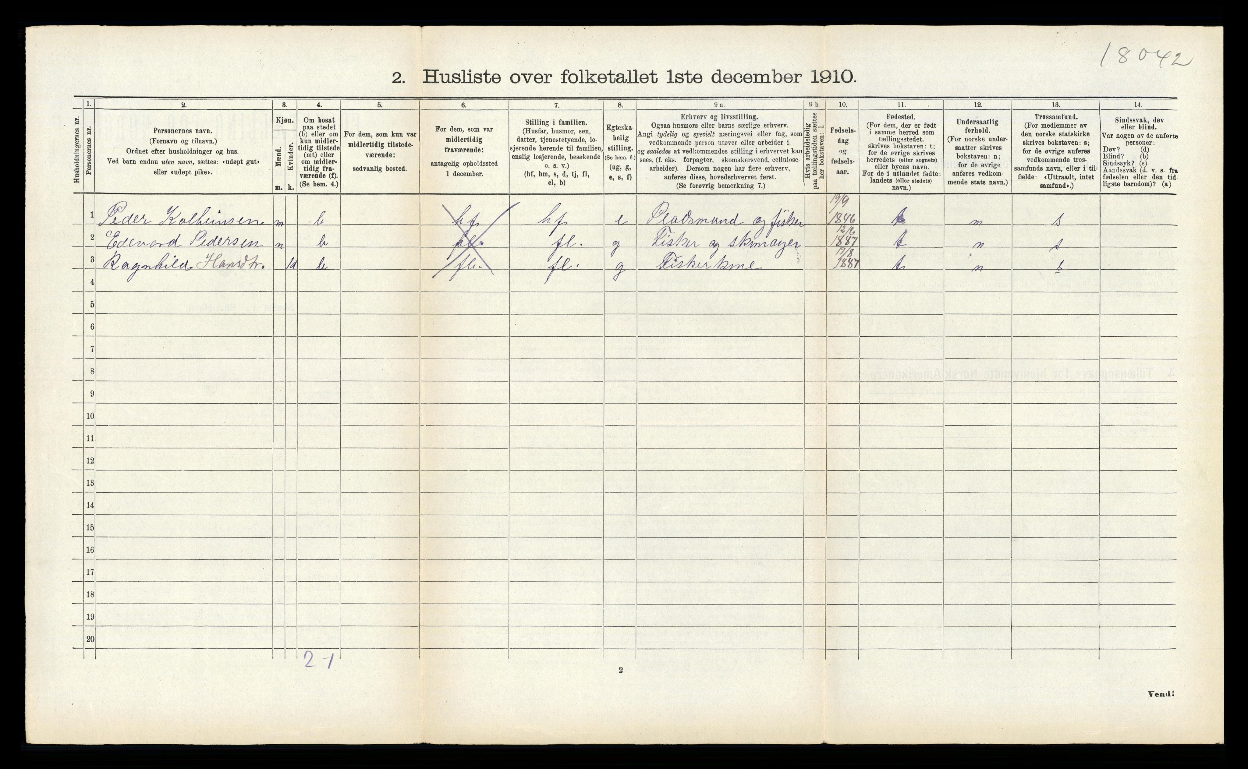 RA, 1910 census for Aukra, 1910, p. 413