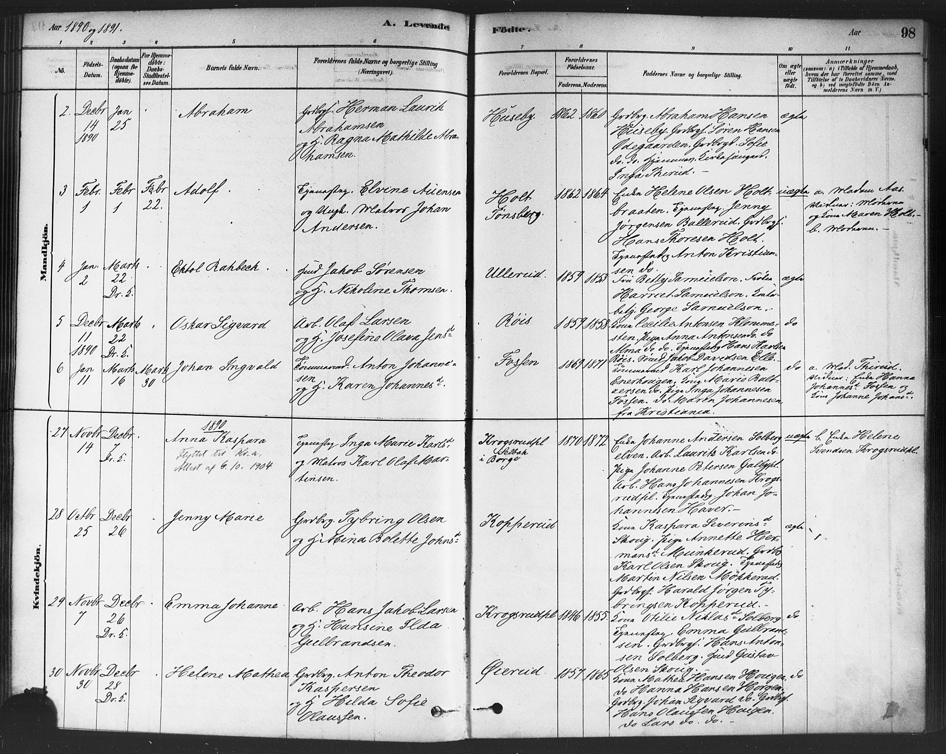 Drøbak prestekontor Kirkebøker, SAO/A-10142a/F/Fc/L0002: Parish register (official) no. III 2, 1878-1891, p. 98