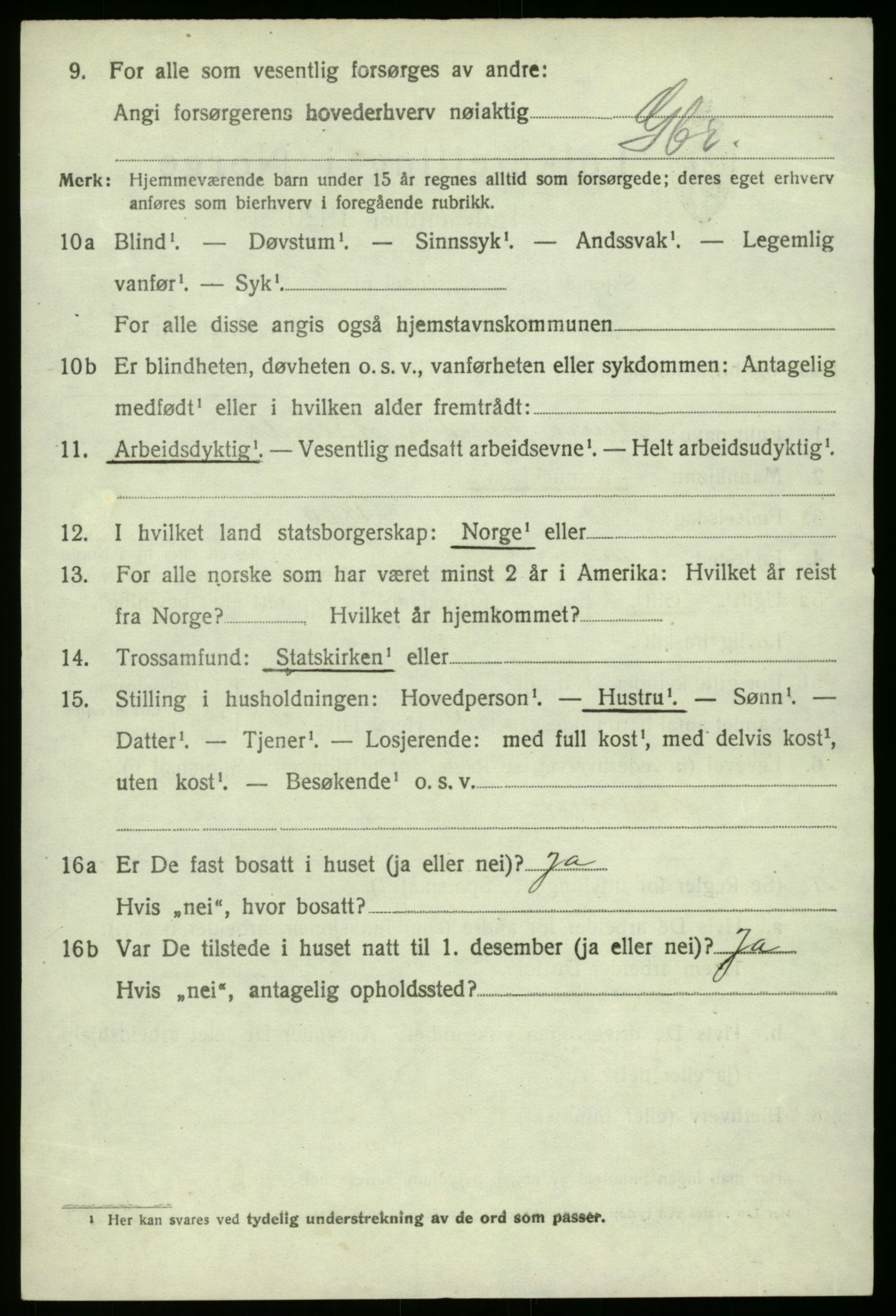 SAB, 1920 census for Haus, 1920, p. 2502