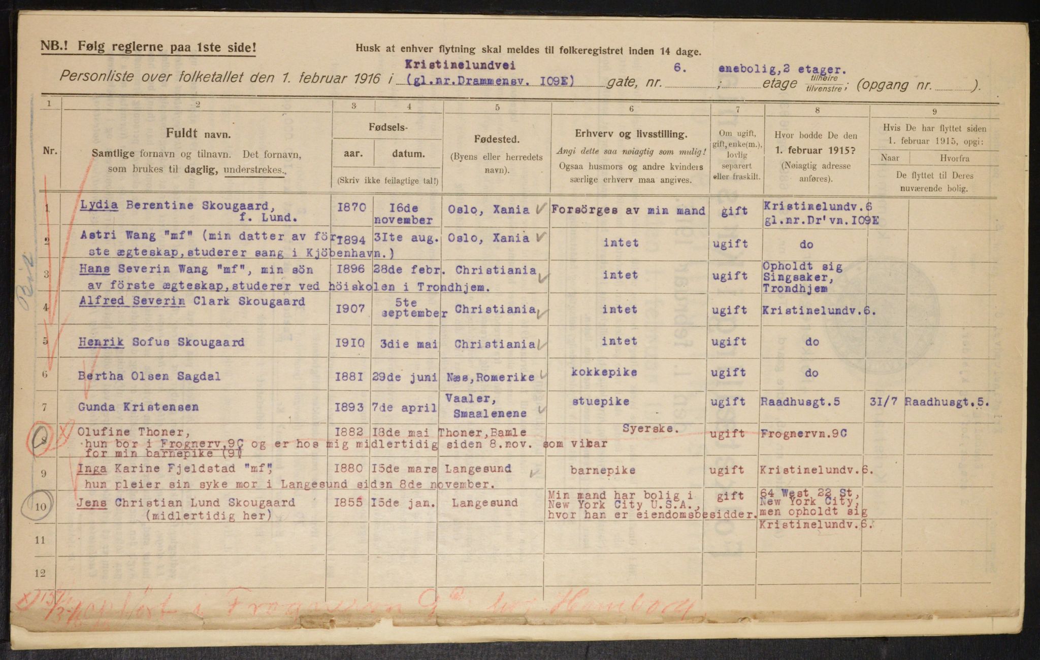 OBA, Municipal Census 1916 for Kristiania, 1916, p. 55653