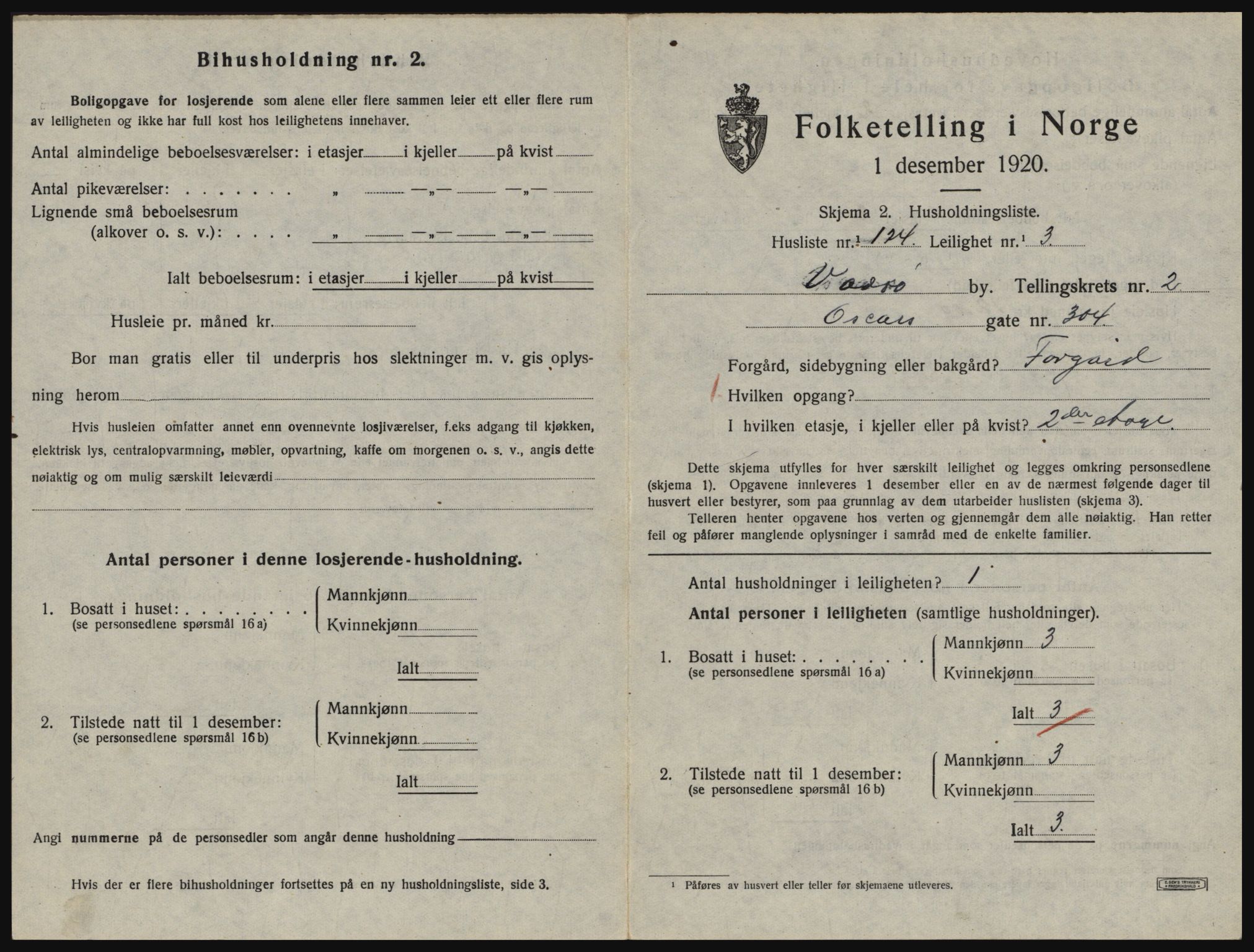 SATØ, 1920 census for Vadsø, 1920, p. 1328