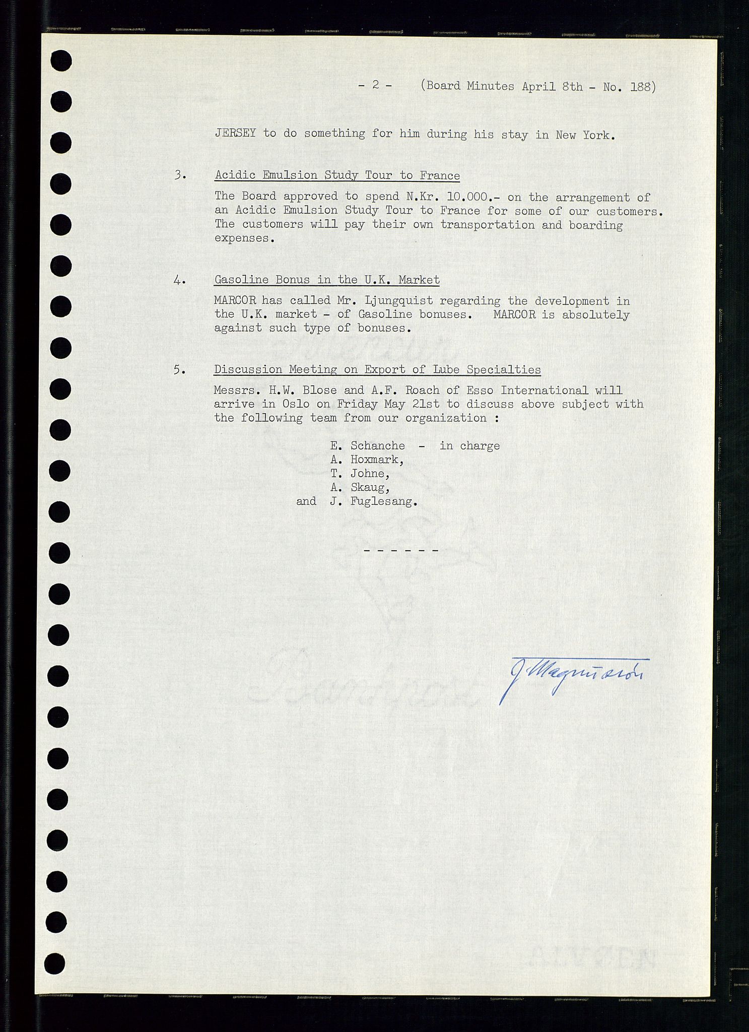 Pa 0982 - Esso Norge A/S, AV/SAST-A-100448/A/Aa/L0002/0001: Den administrerende direksjon Board minutes (styrereferater) / Den administrerende direksjon Board minutes (styrereferater), 1965, p. 127