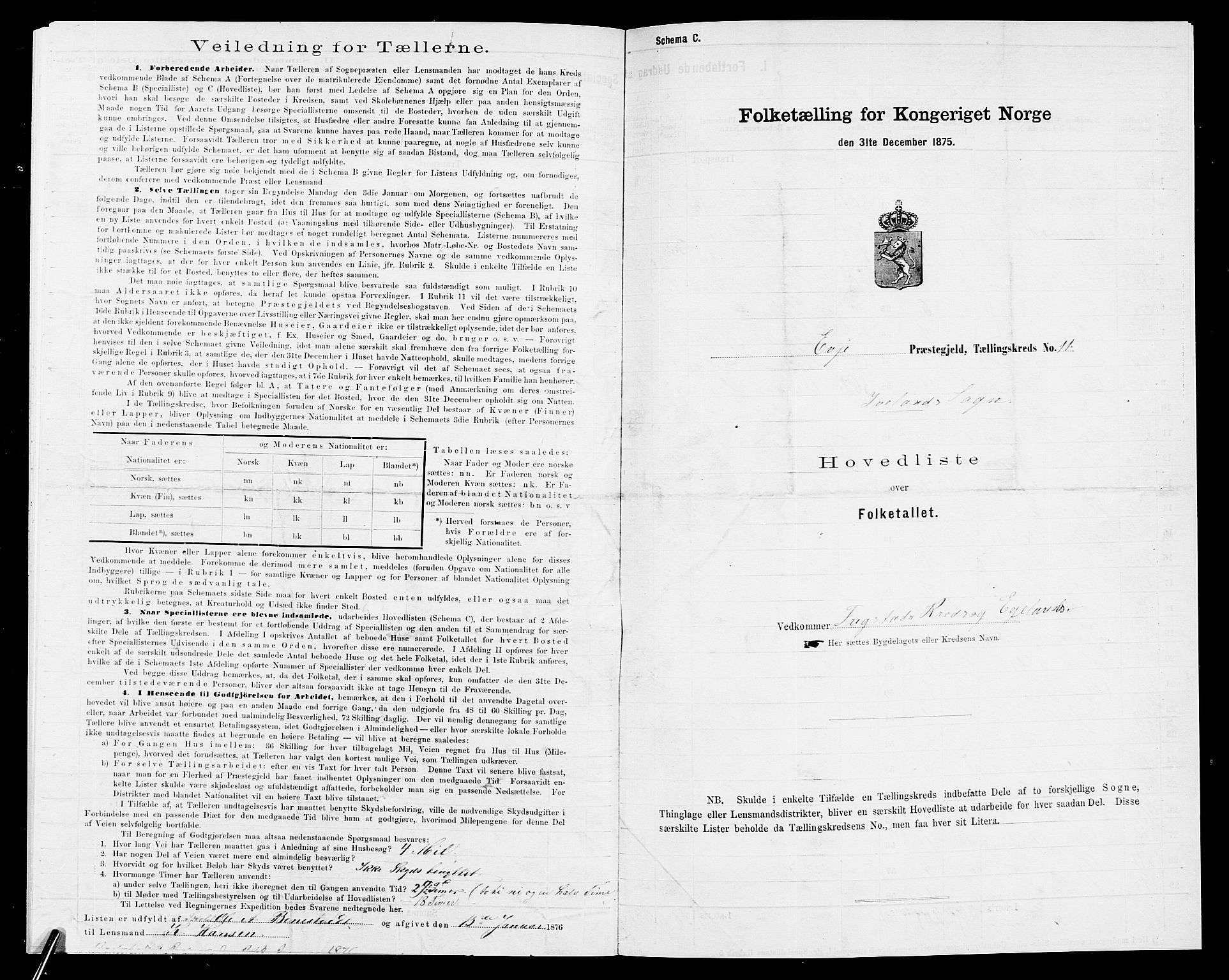 SAK, 1875 census for 0934P Evje, 1875, p. 317