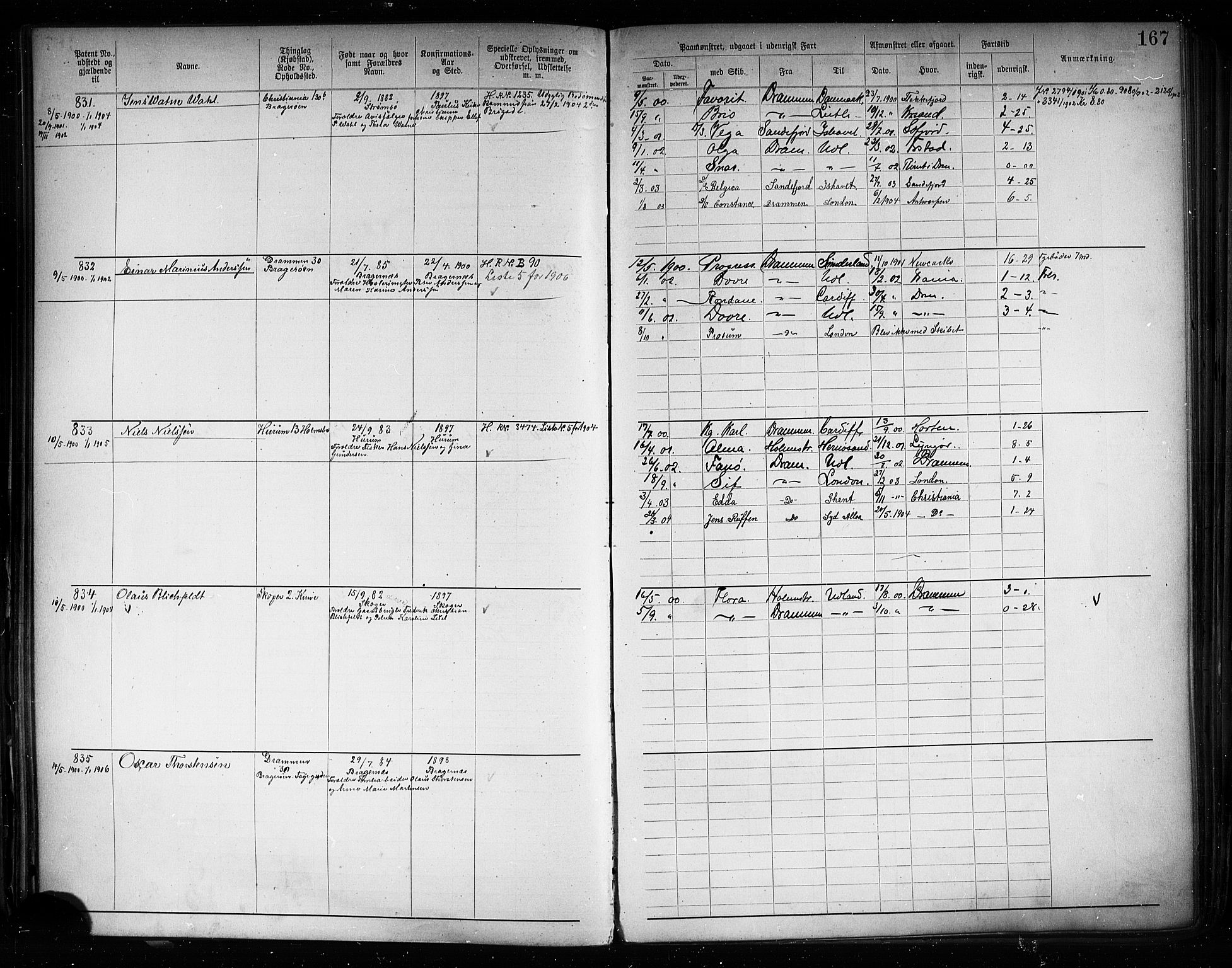 Drammen innrulleringsdistrikt, SAKO/A-781/F/Fb/L0005: Annotasjonsrulle, 1894-1905, p. 170