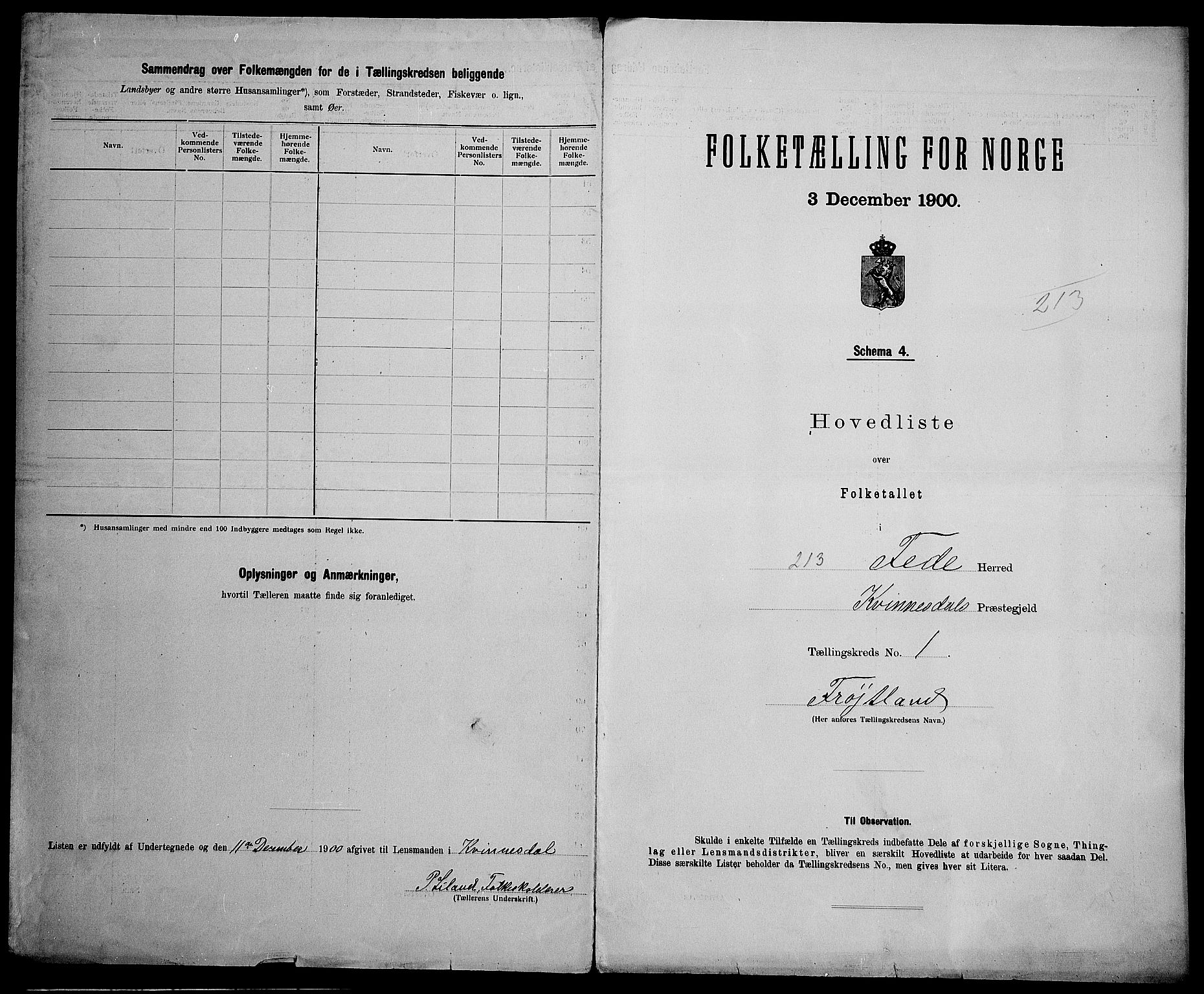 SAK, 1900 census for Feda, 1900, p. 9