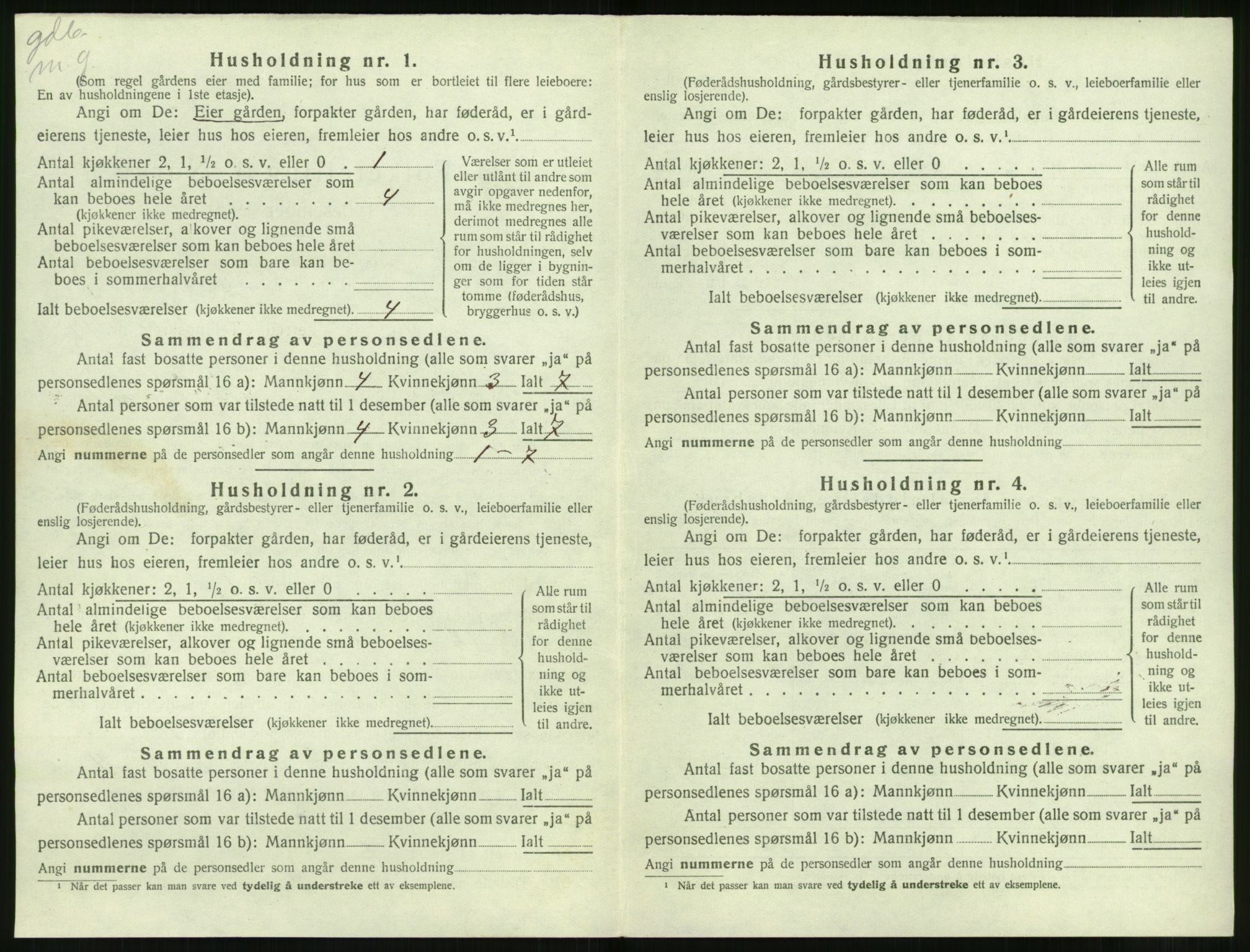 SAT, 1920 census for Volda, 1920, p. 1245