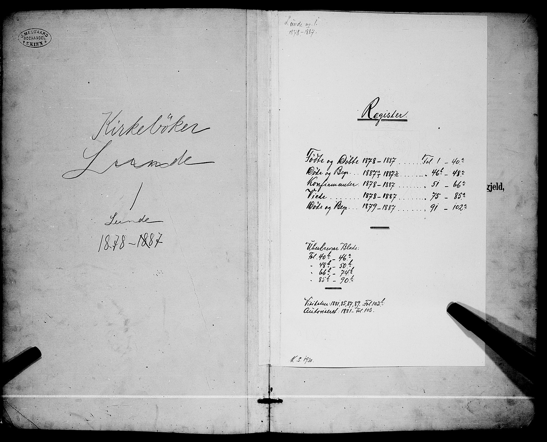 Lunde kirkebøker, SAKO/A-282/G/Ga/L0001b: Parish register (copy) no. I 1, 1879-1887
