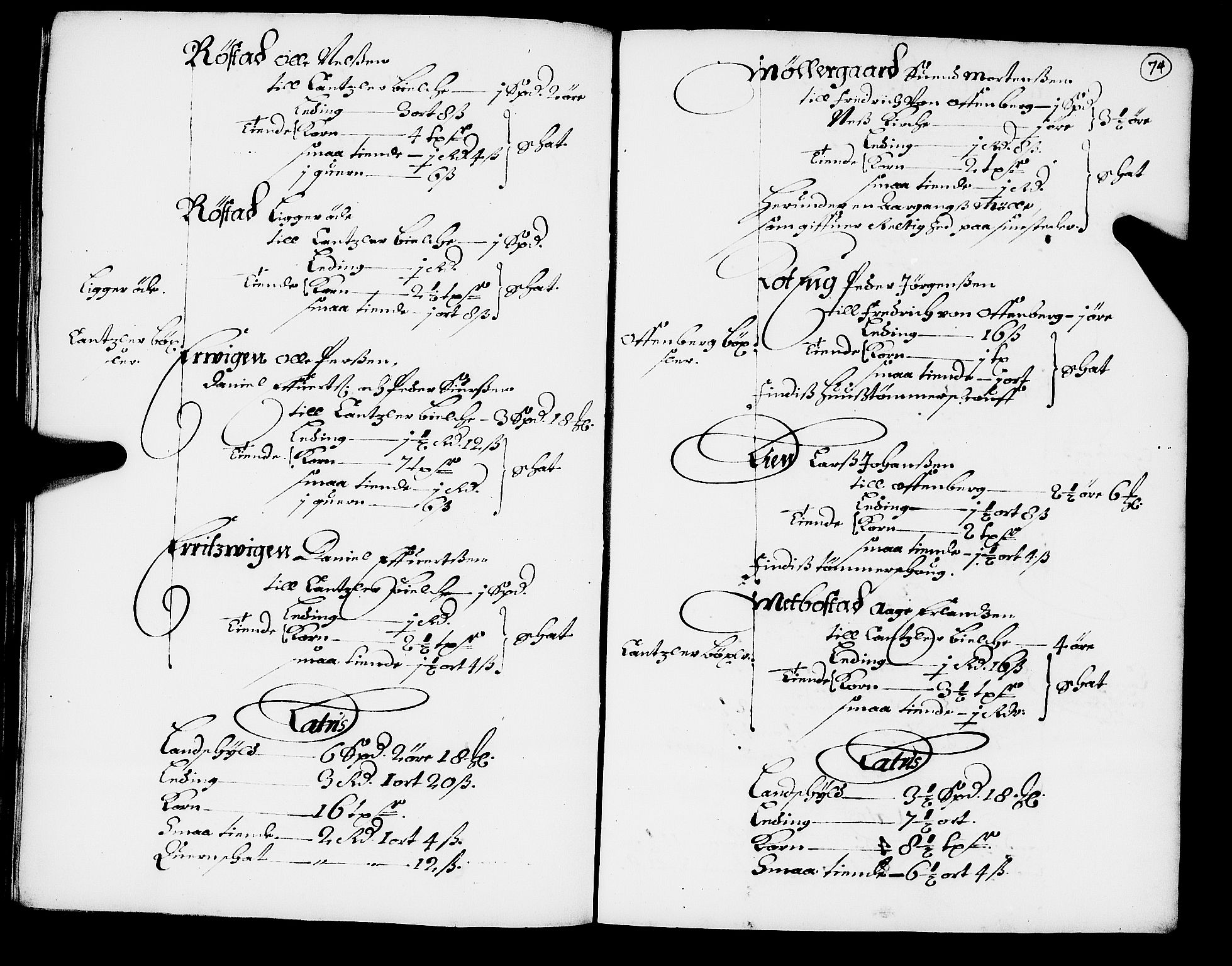 Rentekammeret inntil 1814, Realistisk ordnet avdeling, RA/EA-4070/N/Nb/Nba/L0049: Fosen fogderi, 1668, p. 73b-74a