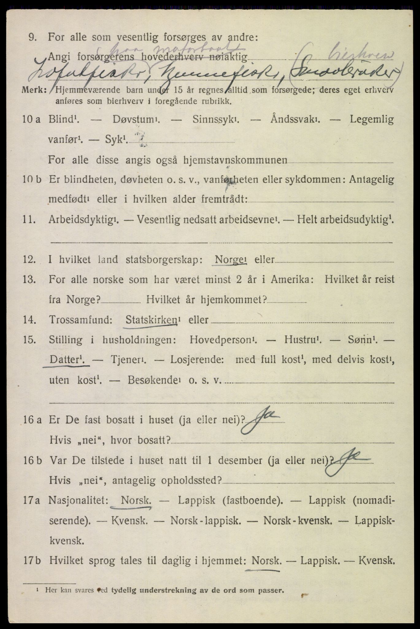 SAT, 1920 census for Hadsel, 1920, p. 8927