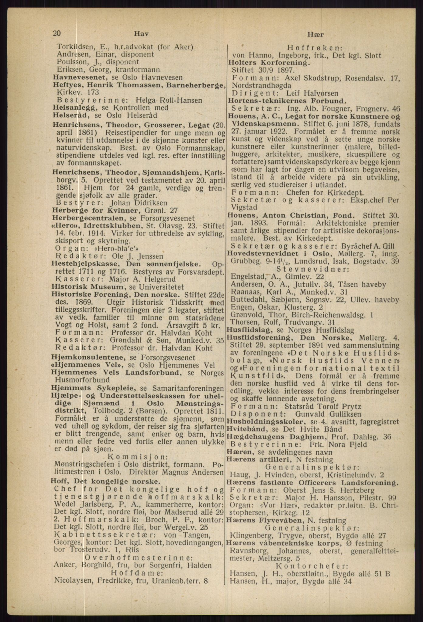 Kristiania/Oslo adressebok, PUBL/-, 1936, p. 20