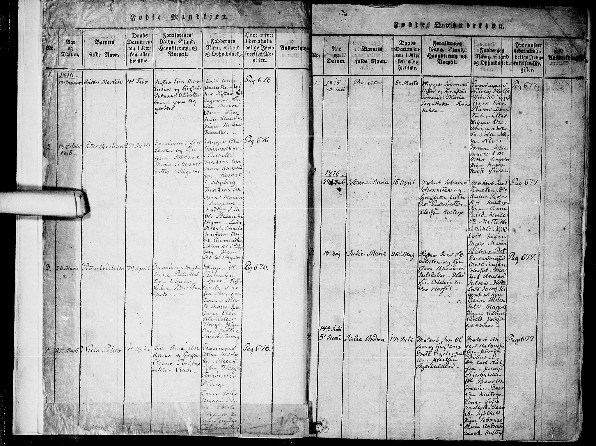 Hvaler prestekontor Kirkebøker, AV/SAO-A-2001/F/Fa/L0005: Parish register (official) no. I 5, 1816-1845, p. 2-3