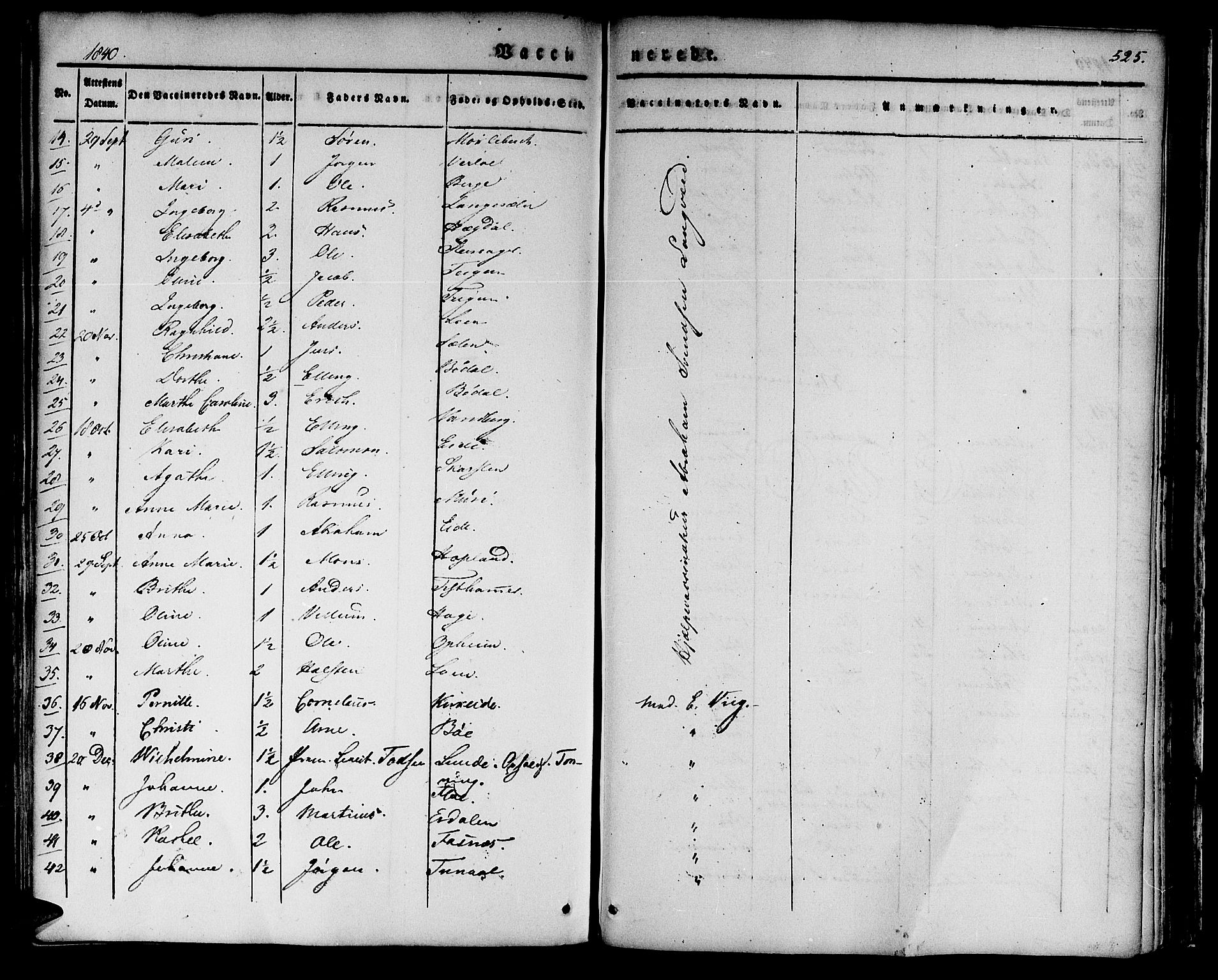 Innvik sokneprestembete, SAB/A-80501: Parish register (official) no. A 4II, 1832-1846, p. 525