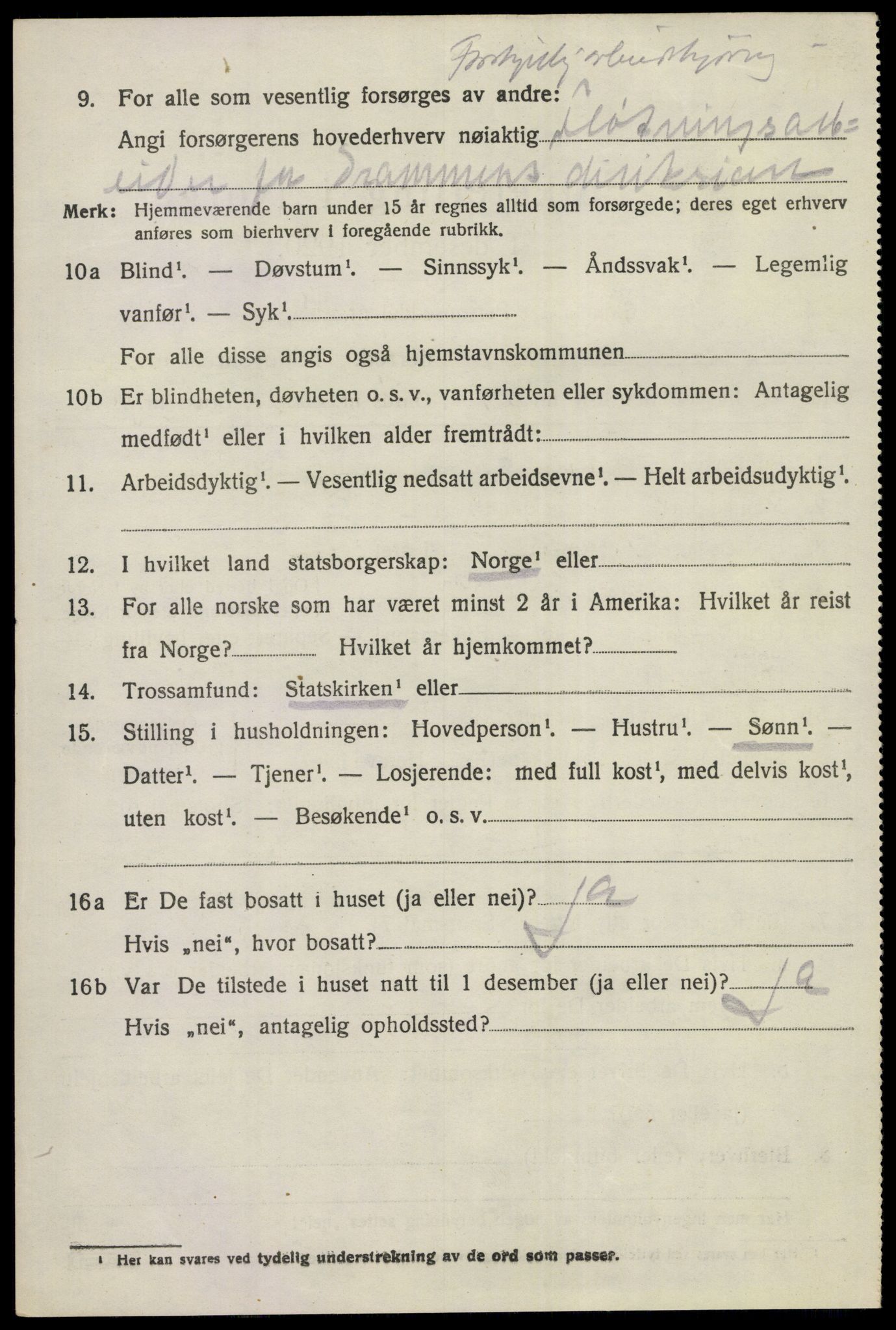 SAKO, 1920 census for Norderhov, 1920, p. 16183