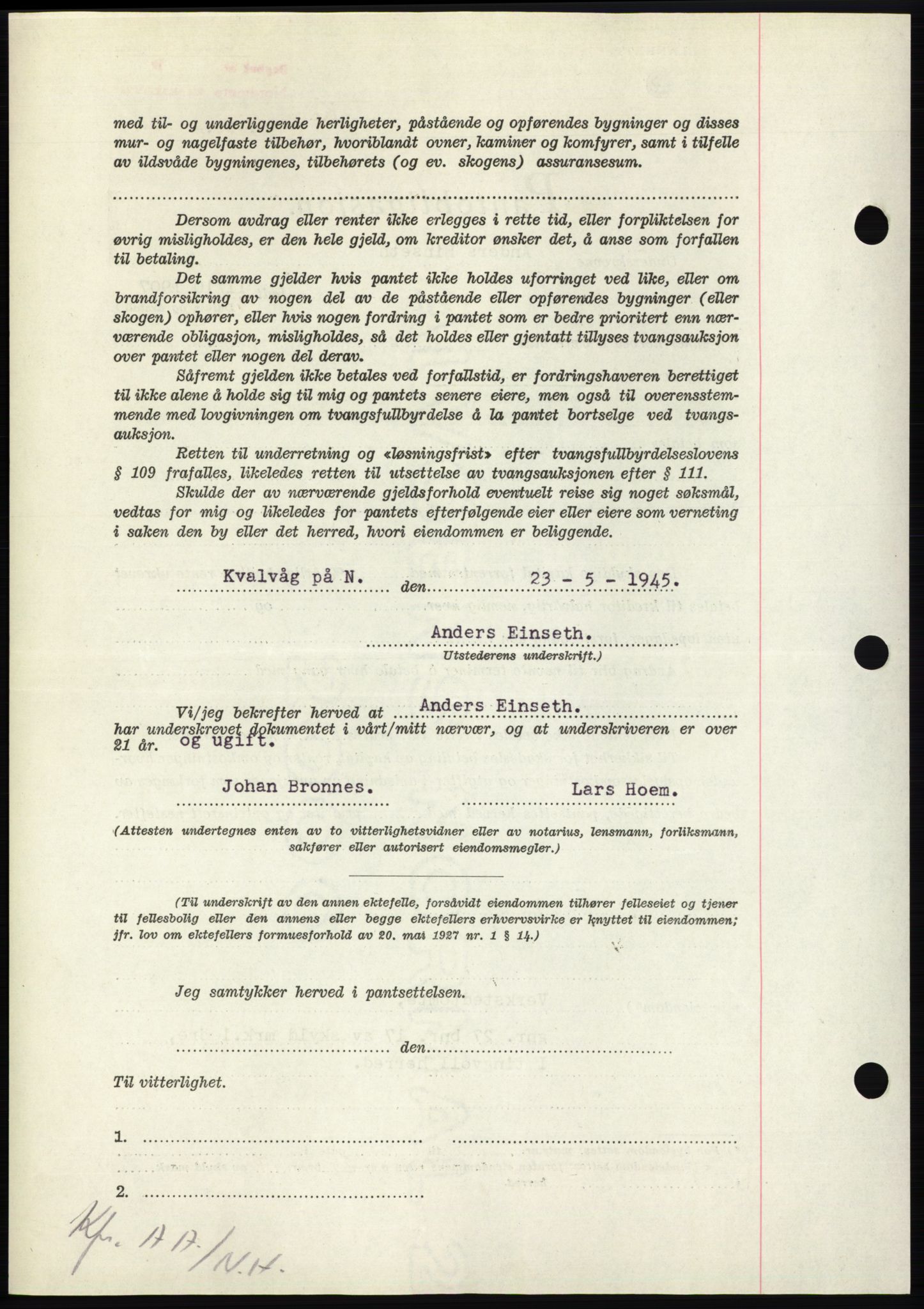 Nordmøre sorenskriveri, AV/SAT-A-4132/1/2/2Ca: Mortgage book no. B94, 1946-1946, Diary no: : 899/1946