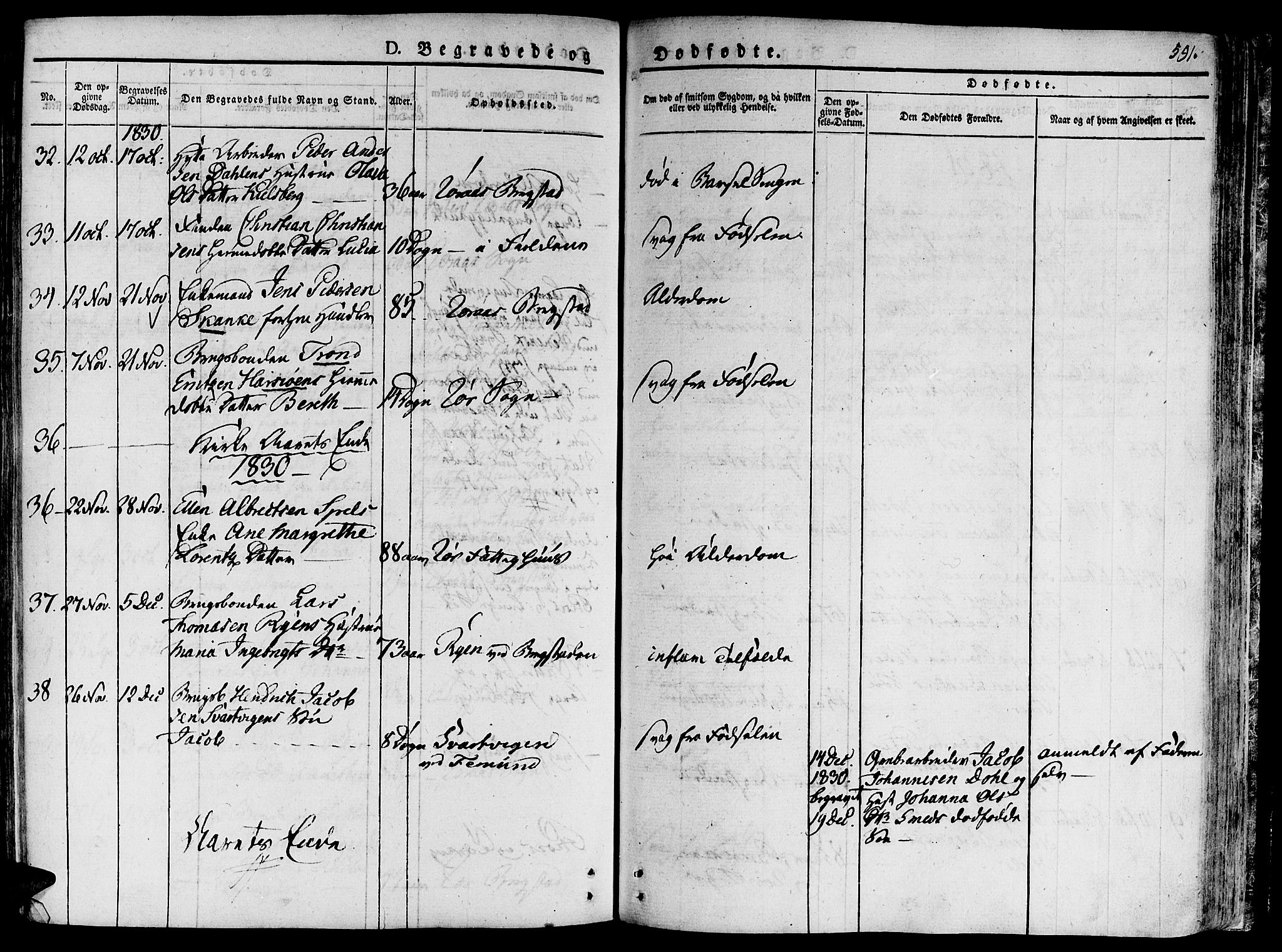 Ministerialprotokoller, klokkerbøker og fødselsregistre - Sør-Trøndelag, AV/SAT-A-1456/681/L0930: Parish register (official) no. 681A08, 1829-1844, p. 591