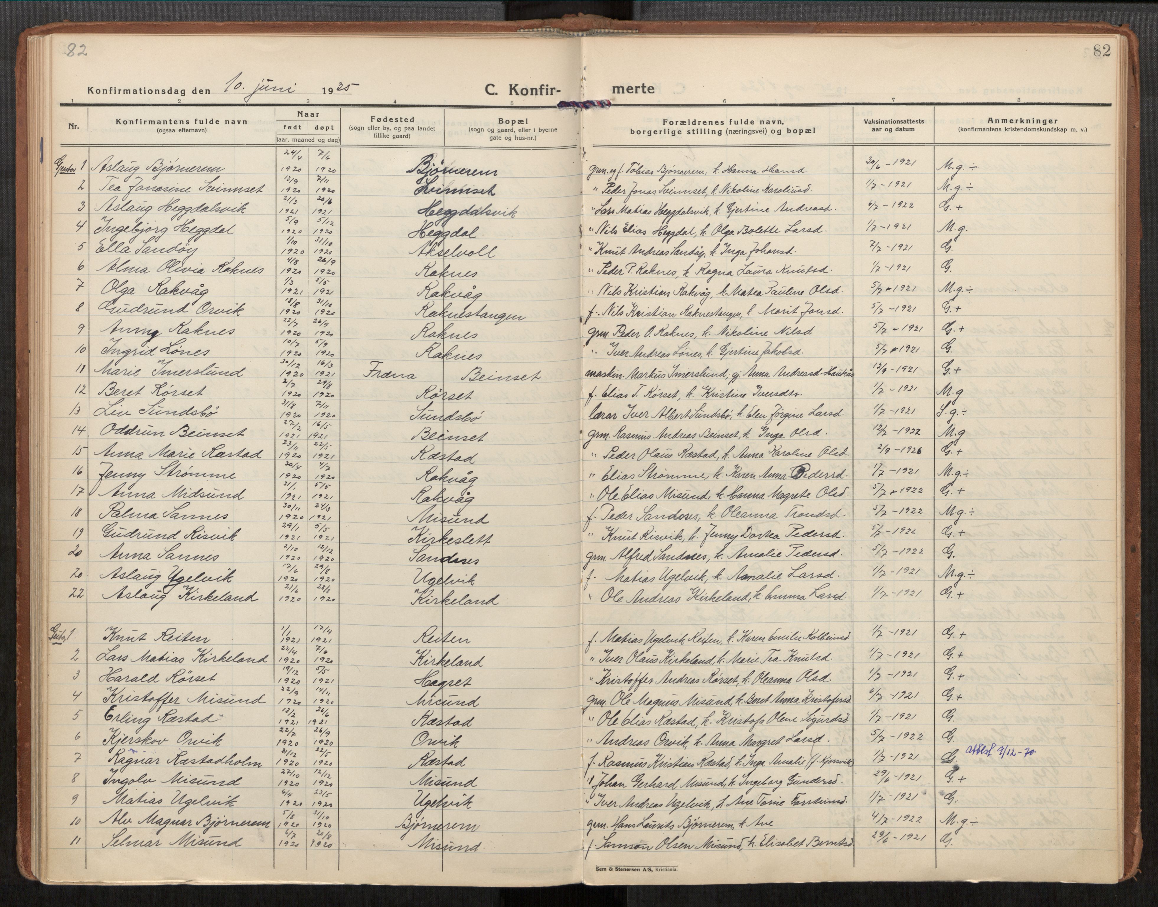 Ministerialprotokoller, klokkerbøker og fødselsregistre - Møre og Romsdal, AV/SAT-A-1454/563/L0741: Parish register (official) no. 563A03, 1924-1945, p. 82