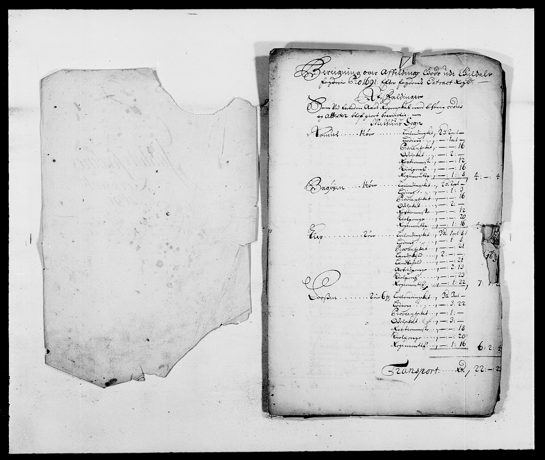 Rentekammeret inntil 1814, Reviderte regnskaper, Fogderegnskap, RA/EA-4092/R59/L3941: Fogderegnskap Gauldal, 1691, p. 271