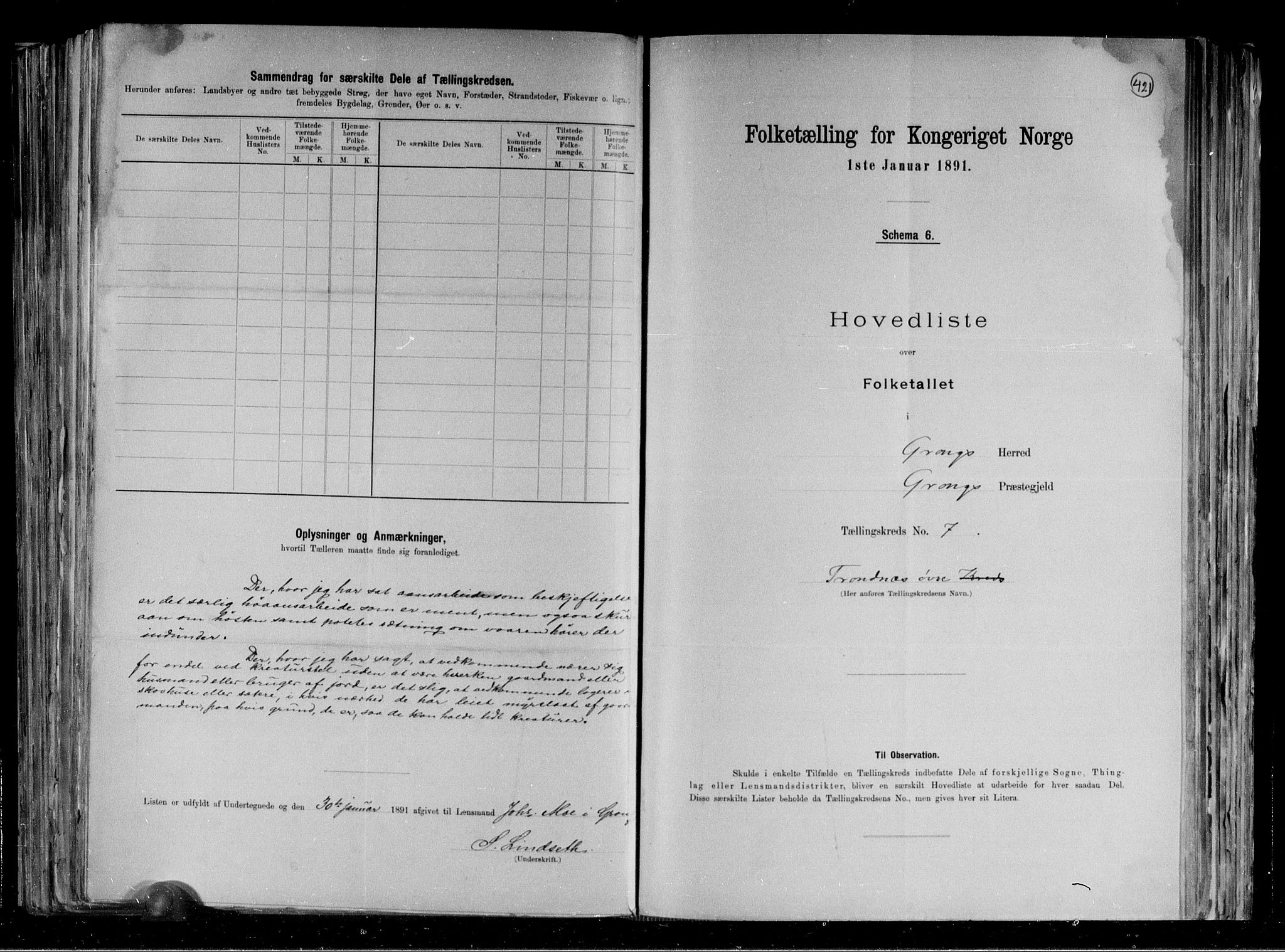 RA, 1891 census for 1742 Grong, 1891, p. 16