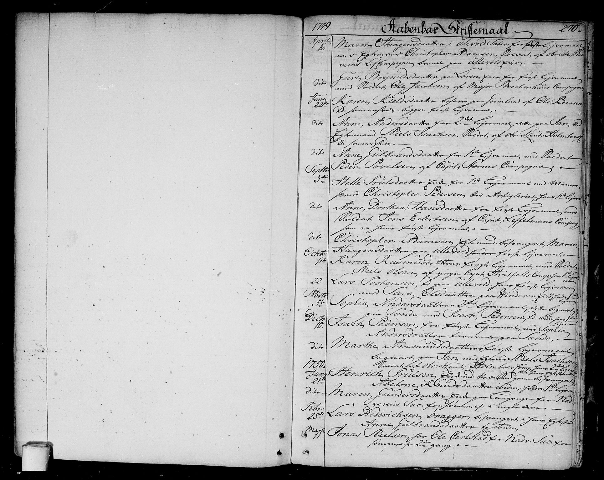 Aker prestekontor kirkebøker, SAO/A-10861/F/L0008: Parish register (official) no. 8, 1749-1765, p. 270