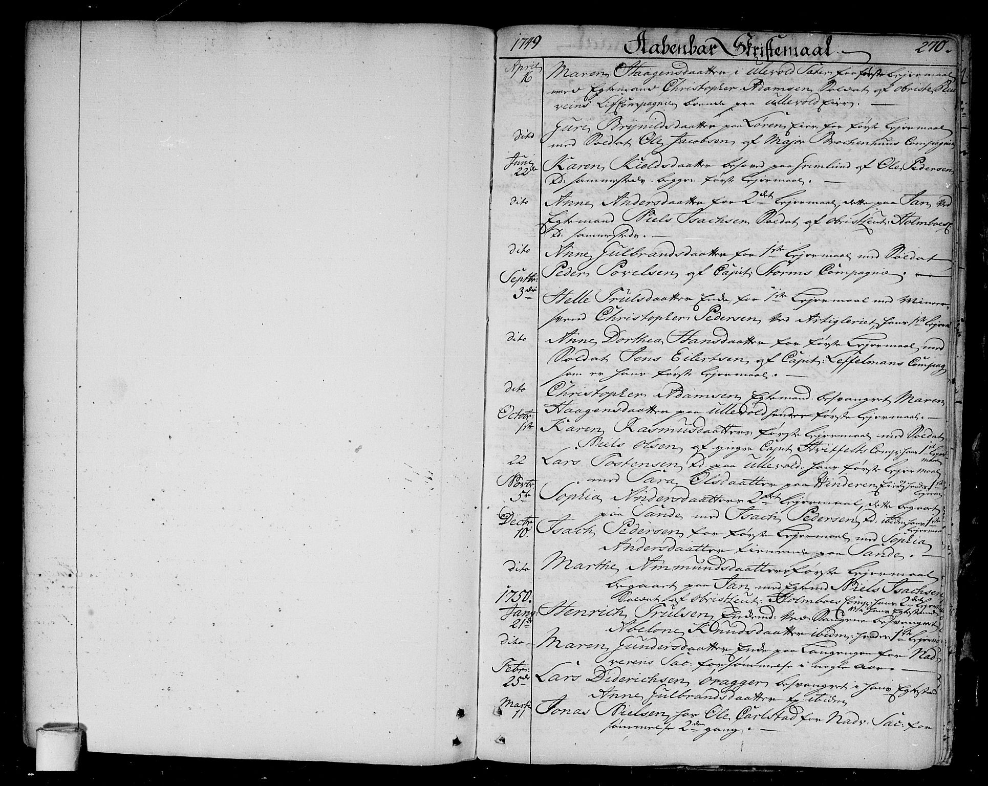 Aker prestekontor kirkebøker, AV/SAO-A-10861/F/L0008: Parish register (official) no. 8, 1749-1765, p. 270