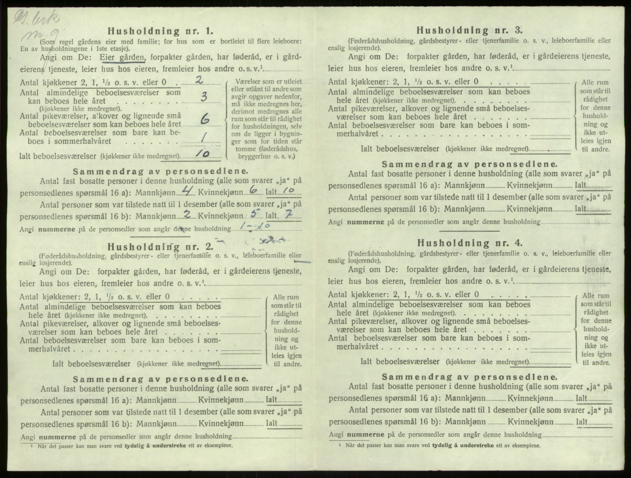 SAB, 1920 census for Lærdal, 1920, p. 133