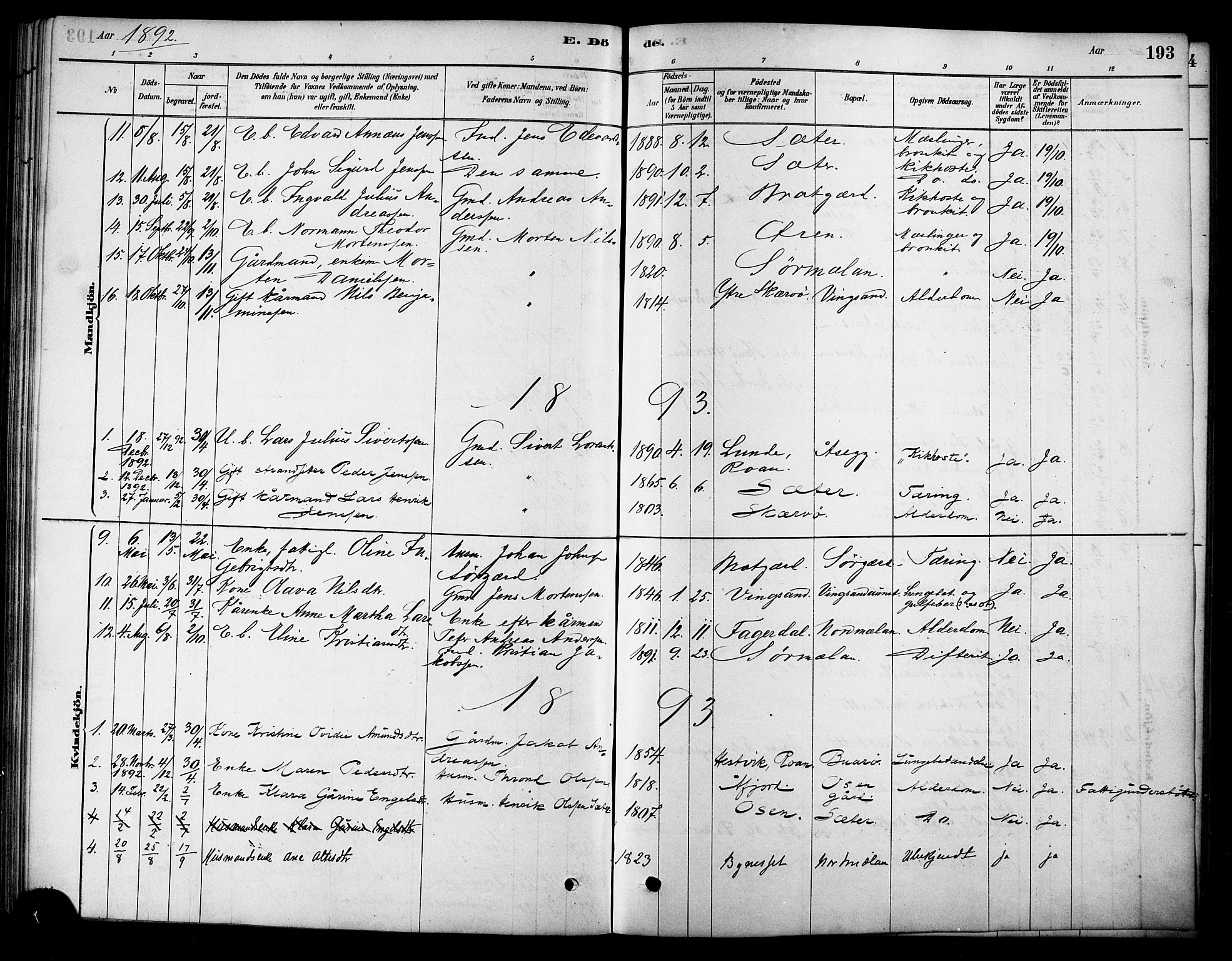 Ministerialprotokoller, klokkerbøker og fødselsregistre - Sør-Trøndelag, SAT/A-1456/658/L0722: Parish register (official) no. 658A01, 1879-1896, p. 193