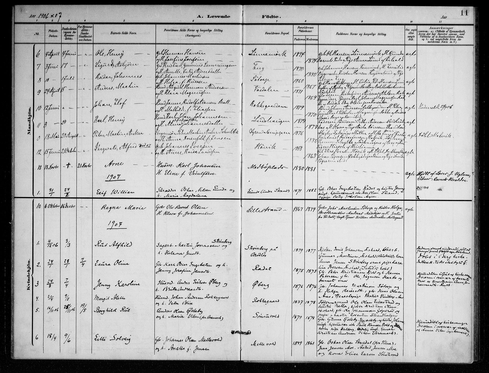 Berg prestekontor Kirkebøker, SAO/A-10902/F/Fc/L0003: Parish register (official) no. III 3, 1902-1916, p. 11