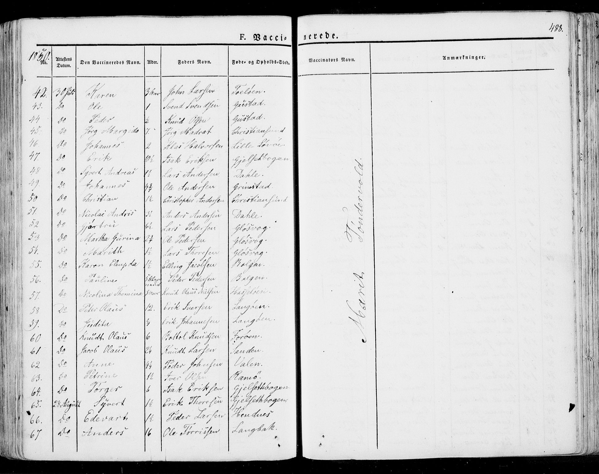 Ministerialprotokoller, klokkerbøker og fødselsregistre - Møre og Romsdal, SAT/A-1454/568/L0803: Parish register (official) no. 568A10, 1830-1853, p. 488