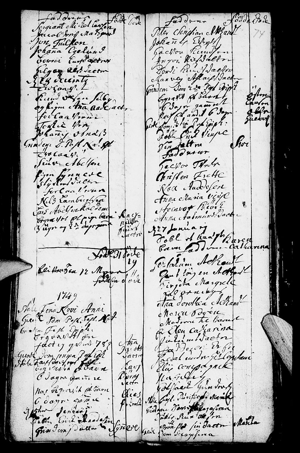 Etne sokneprestembete, SAB/A-75001/H/Haa: Parish register (official) no. A 2, 1725-1755, p. 74